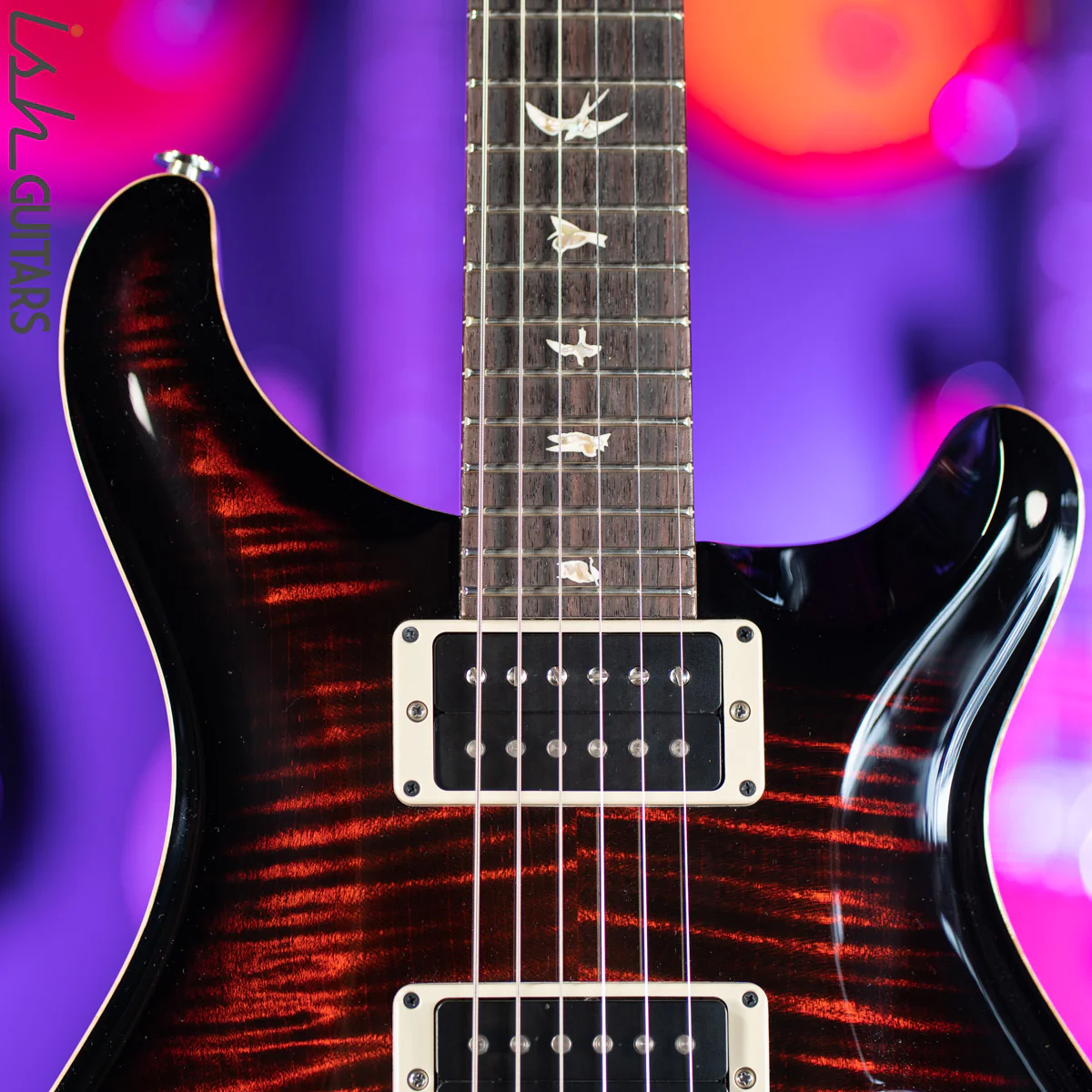 PRS Custom 24 Electric Guitar Fire Red Burst - Image 3