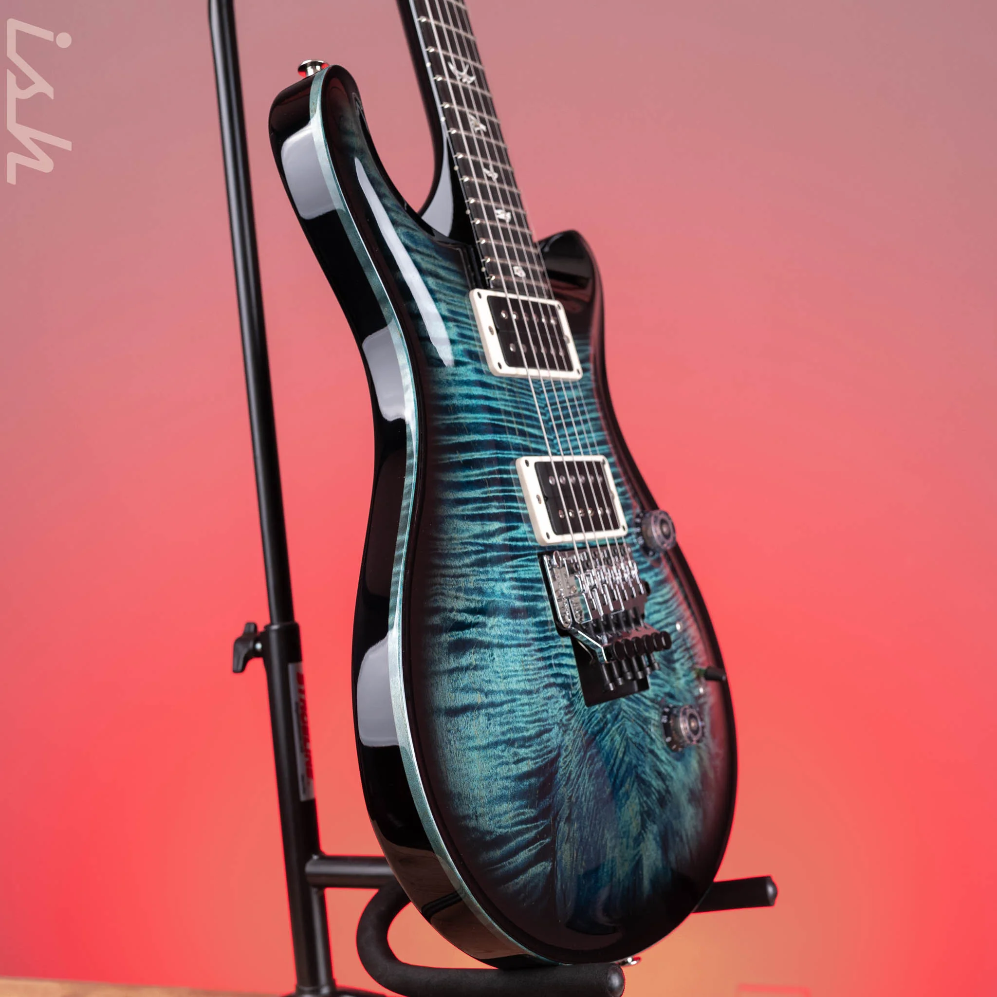 PRS Custom 24 Floyd Electric Guitar 10-Top Cobalt Smokeburst - Image 3