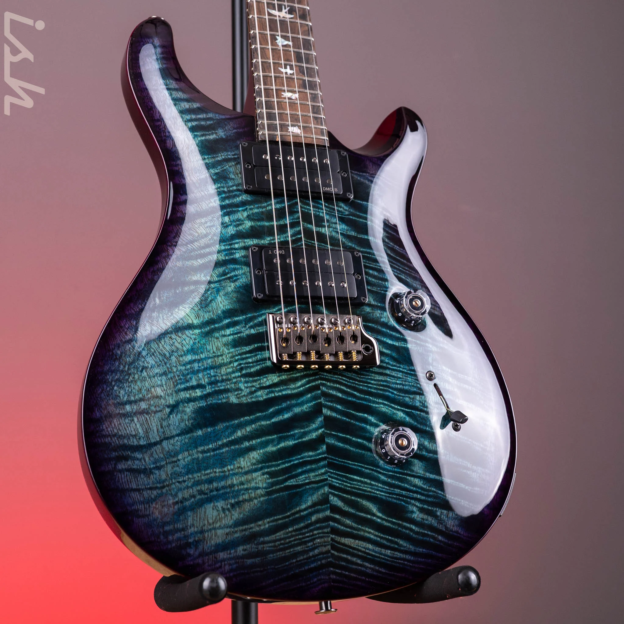 PRS Custom 24 Mango Top Limited Edition Faded Whale Blue with a Black Wrap Burst
