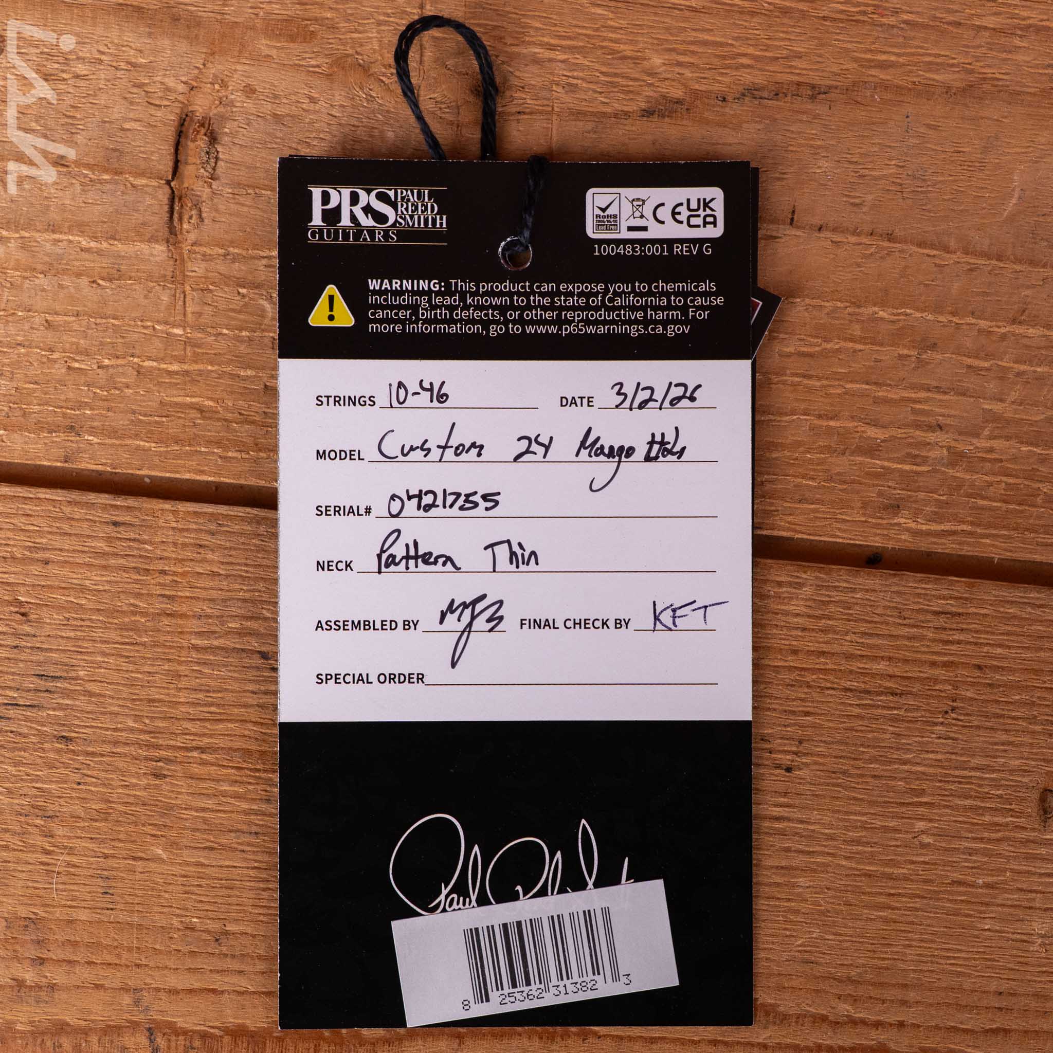 PRS Custom 24 Mango Top Limited Edition Faded Whale Blue with a Black Wrap Burst - Image 13