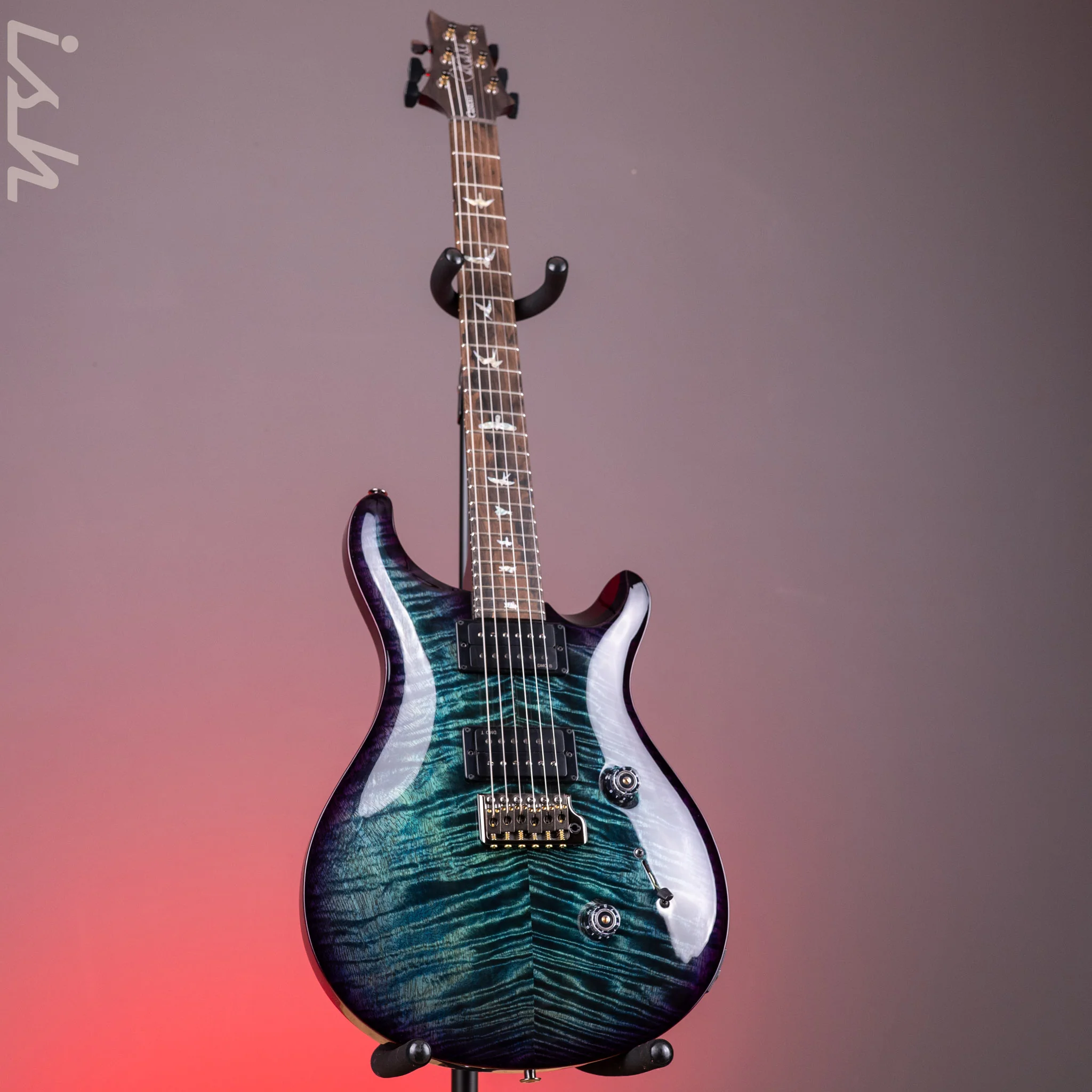 PRS Custom 24 Mango Top Limited Edition Faded Whale Blue with a Black Wrap Burst - Image 2