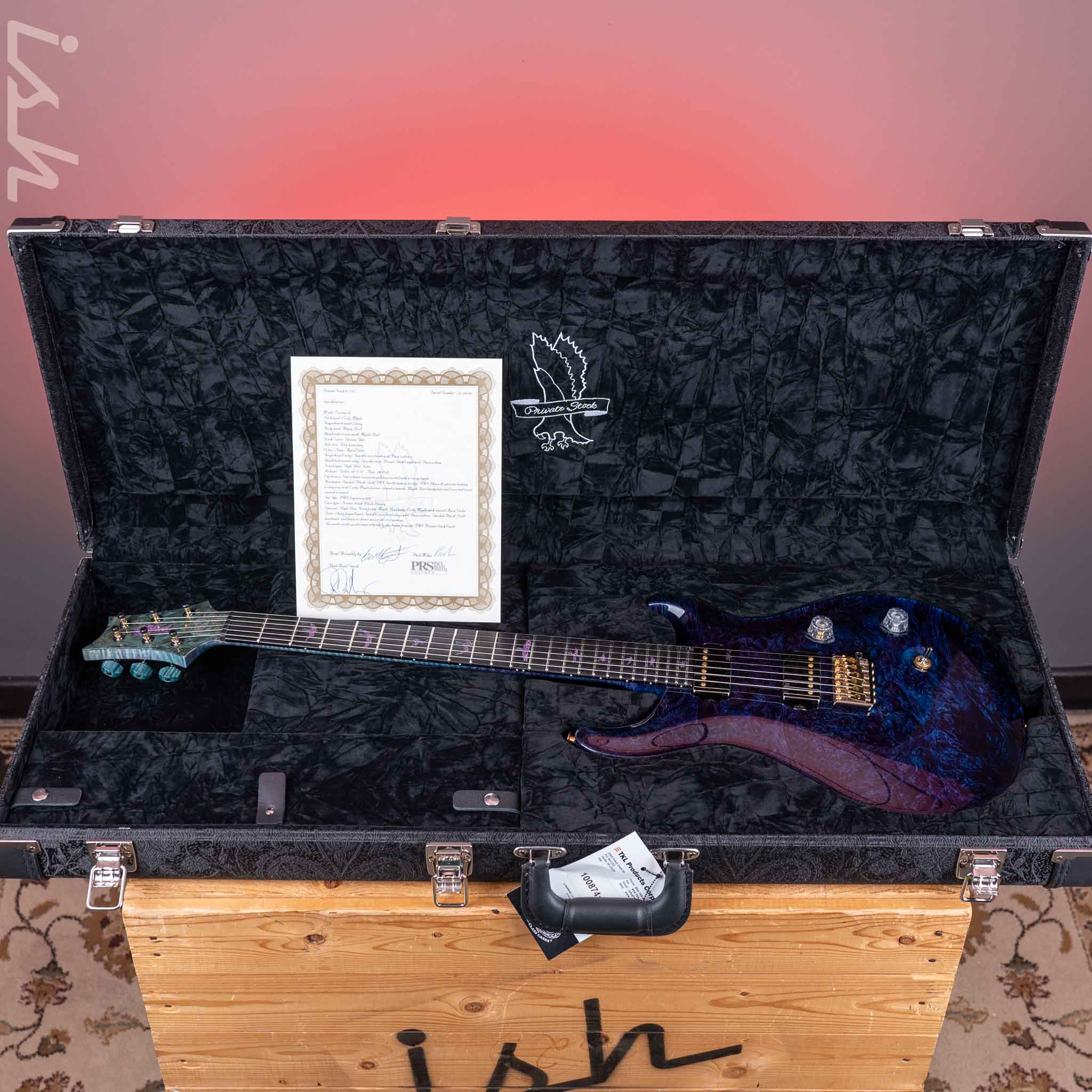 PRS Custom 24 Private Stock Aqua Violet Fade Burl - Image 12