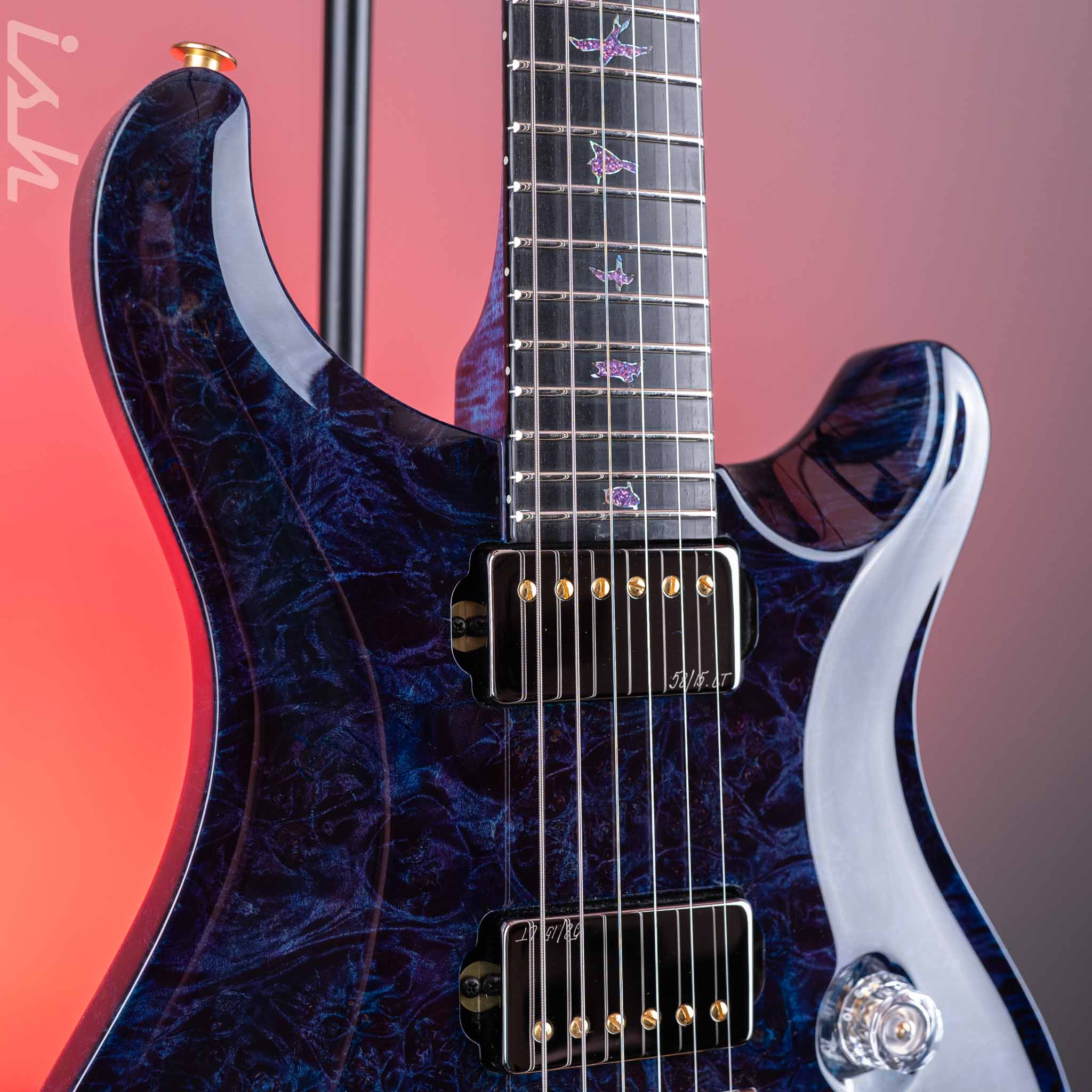 PRS Custom 24 Private Stock Aqua Violet Fade Burl - Image 3