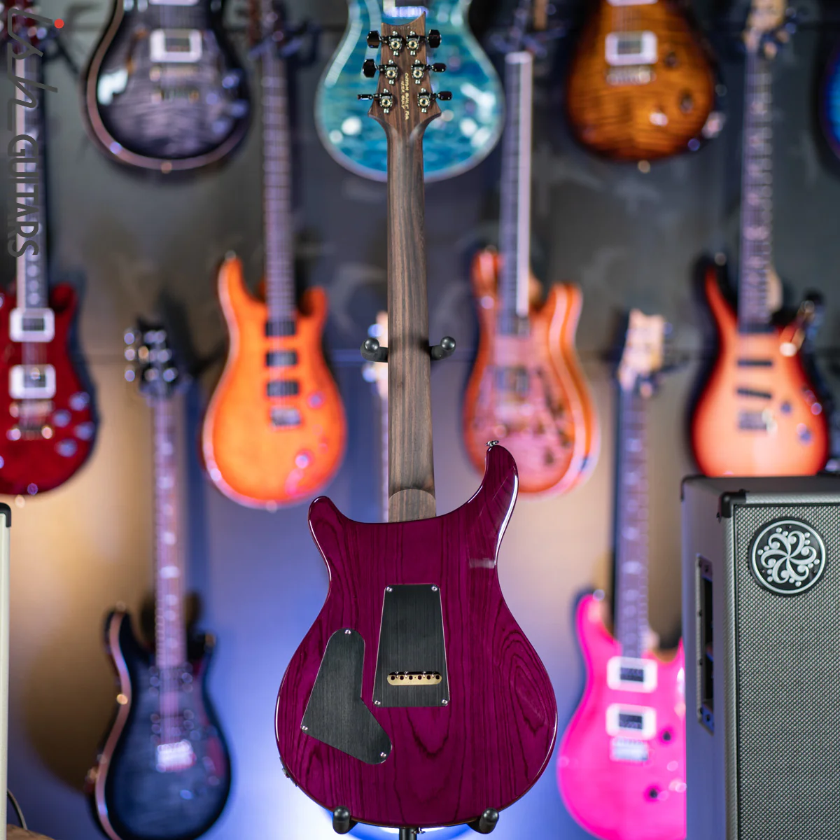 PRS Custom 24 Wood Library Aquabluex Purple Burst One Piece 10 Top Quilt Rosewood Neck - Image 7