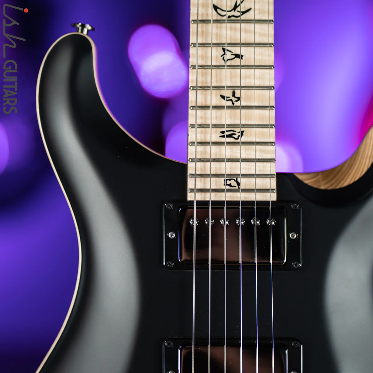 PRS Custom 24 Wood Library Black Opaque Satin Figured Maple - Image 3