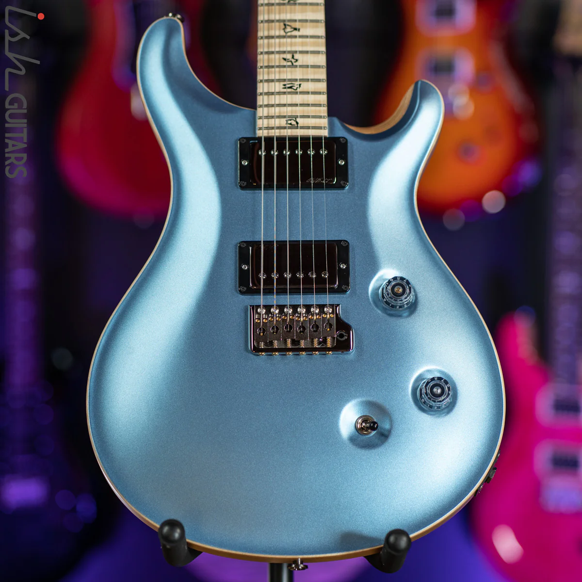 PRS Custom 24 Wood Library Frost Blue Opaque Satin Figured Maple