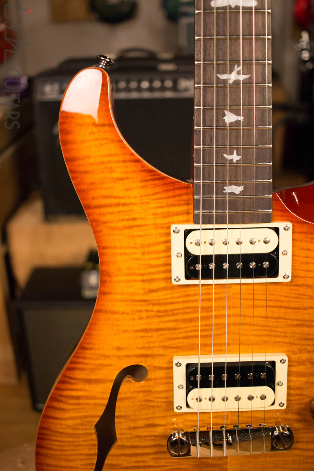 Paul Reed Smith PRS SE Custom 22 Semi-Hollow Vintage Sunburst - Image 3