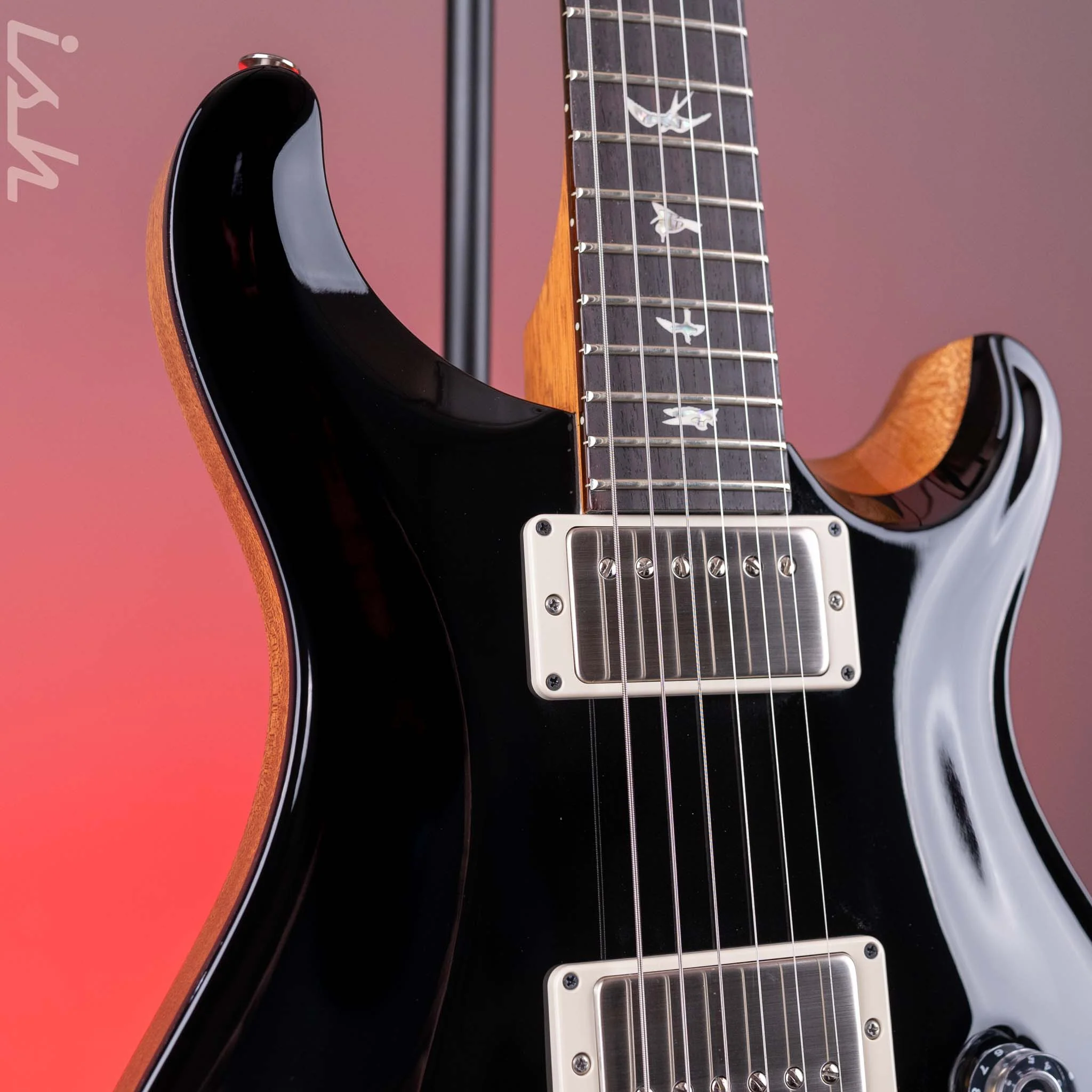 PRS DGT David Grissom Electric Guitar Black Top w/ Natural Back - Image 3