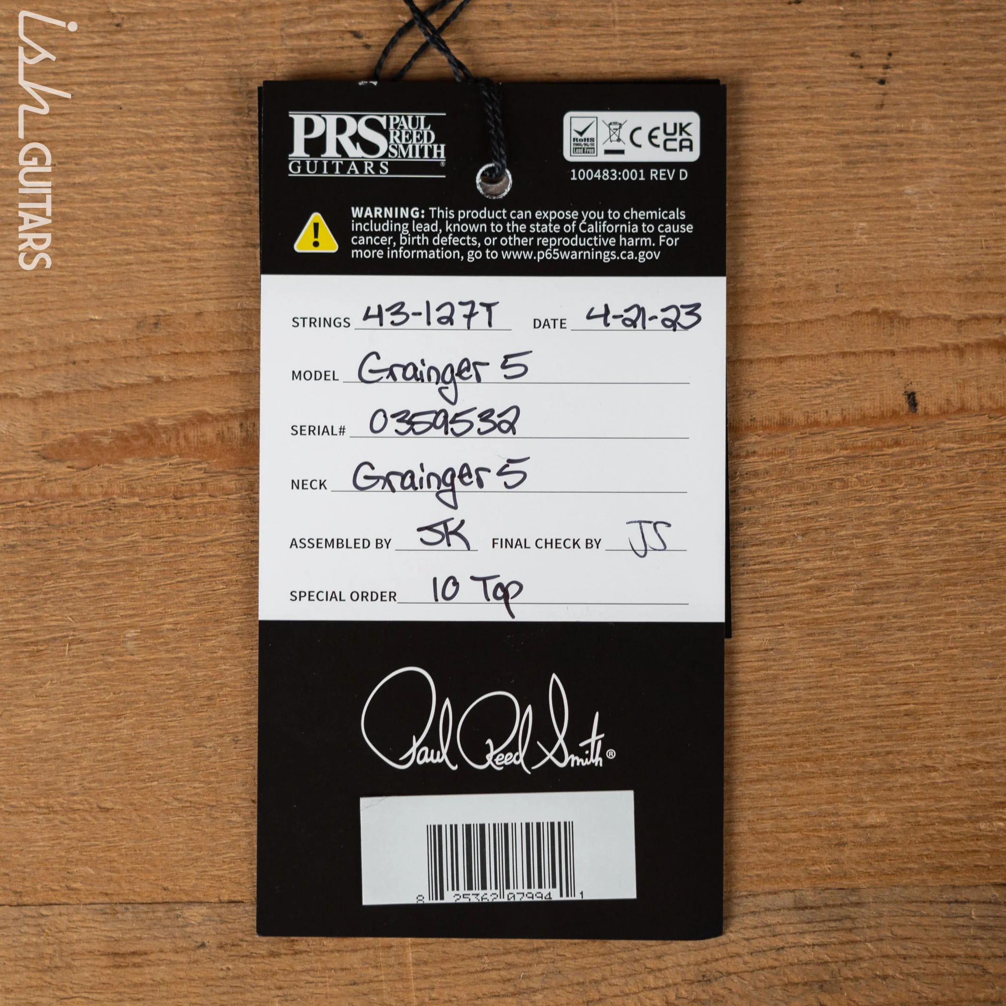 PRS Grainger 5-String Bass 10-Top Cobalt Blue - Image 11