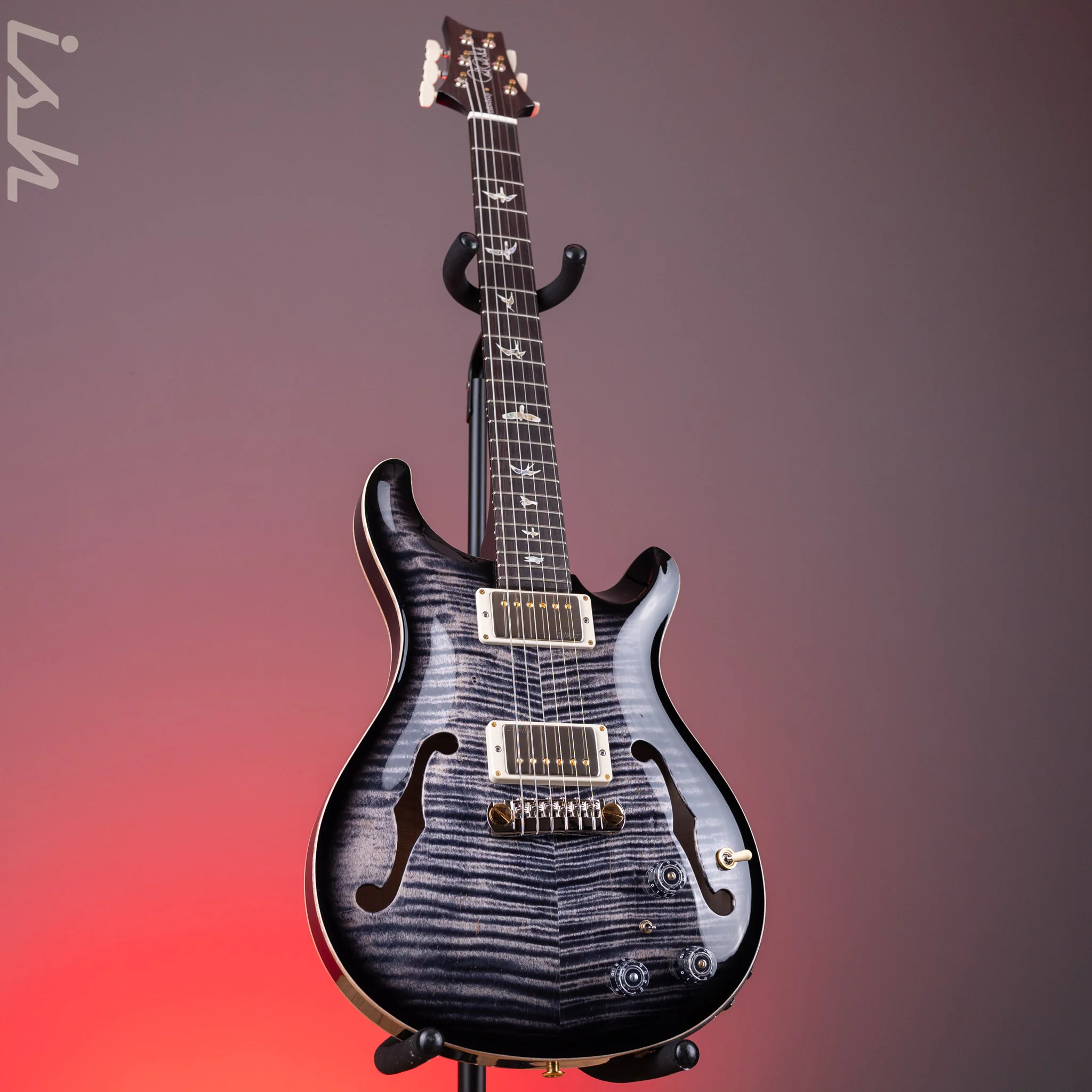 PRS Hollowbody II Piezo 10-Top Electric Guitar Charcoal Burst - Image 2