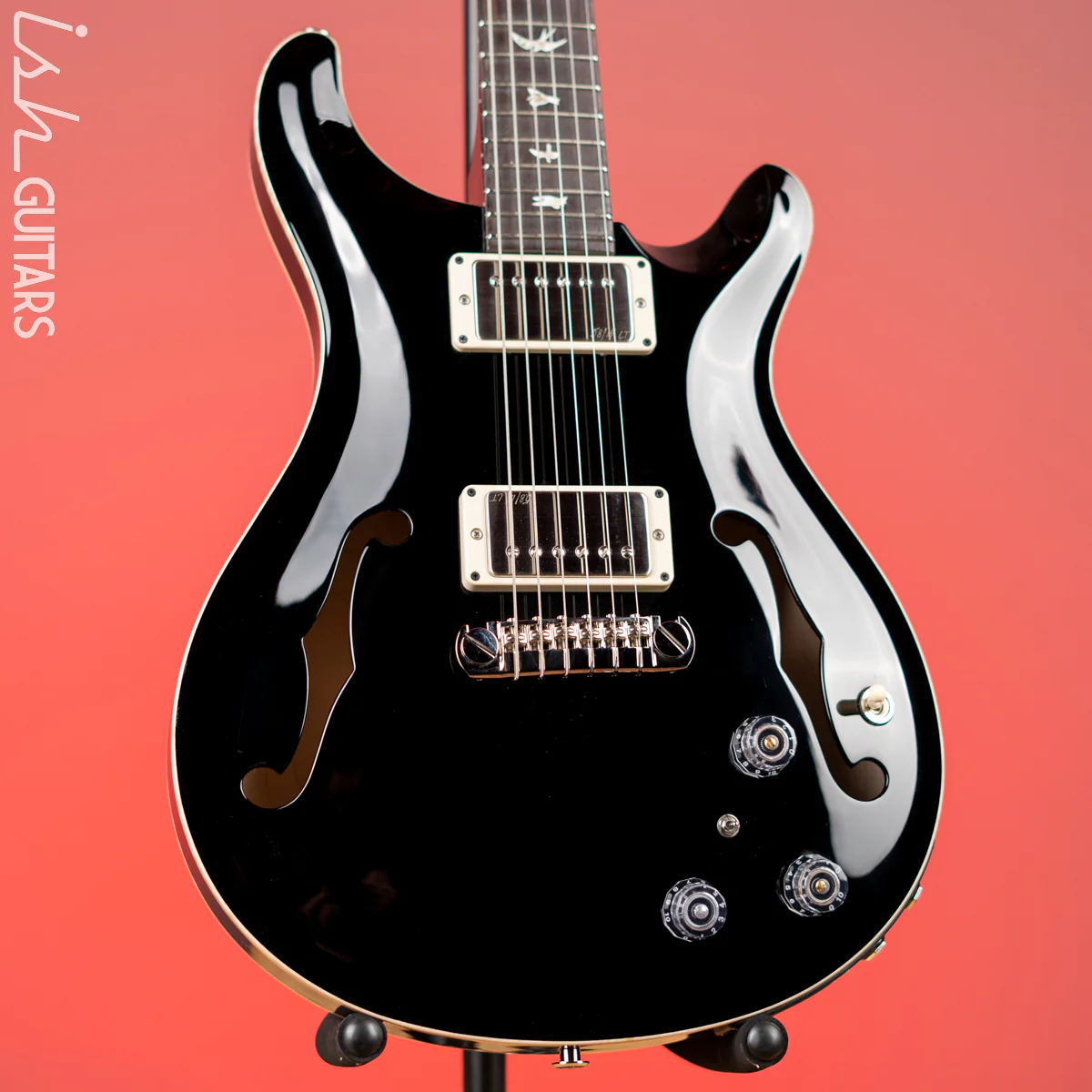 PRS Hollowbody II Piezo Black Gloss w/ Natural Binding
