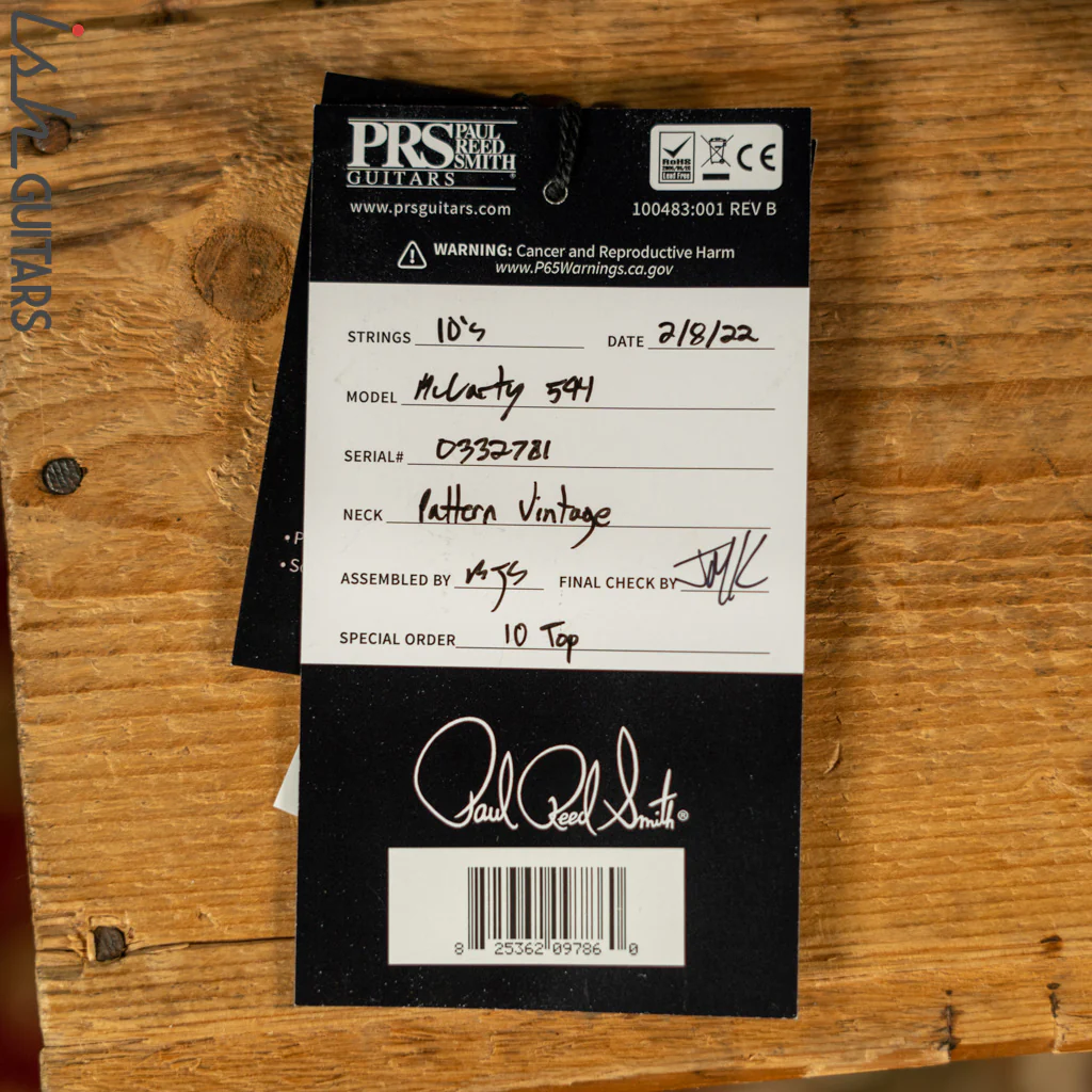 PRS McCarty 594 10 Top Quilt Black Gold Smoked Wrap - Image 13