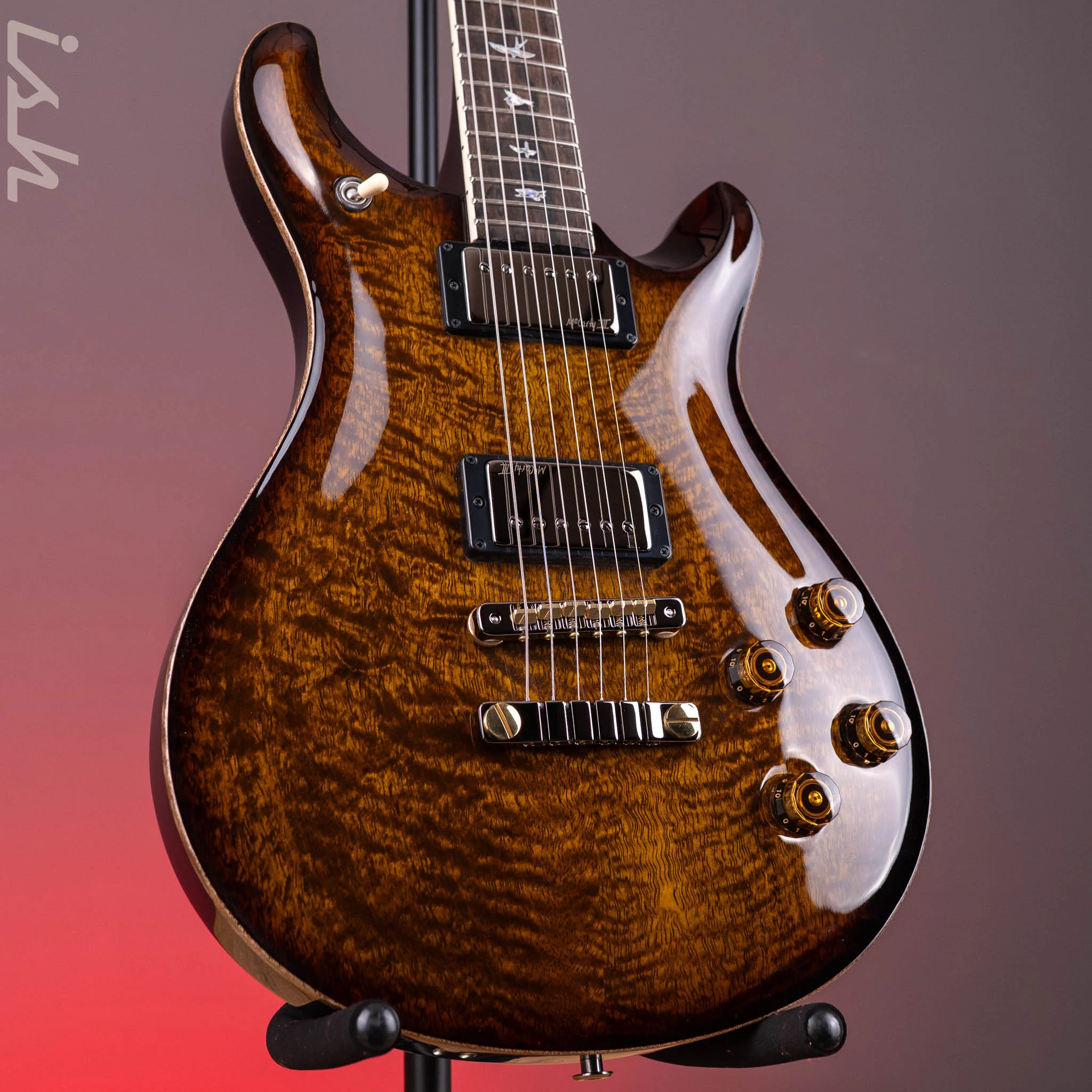 PRS McCarty 594 Mango Top Limited Edition Black Gold Burst (Natural Binding)