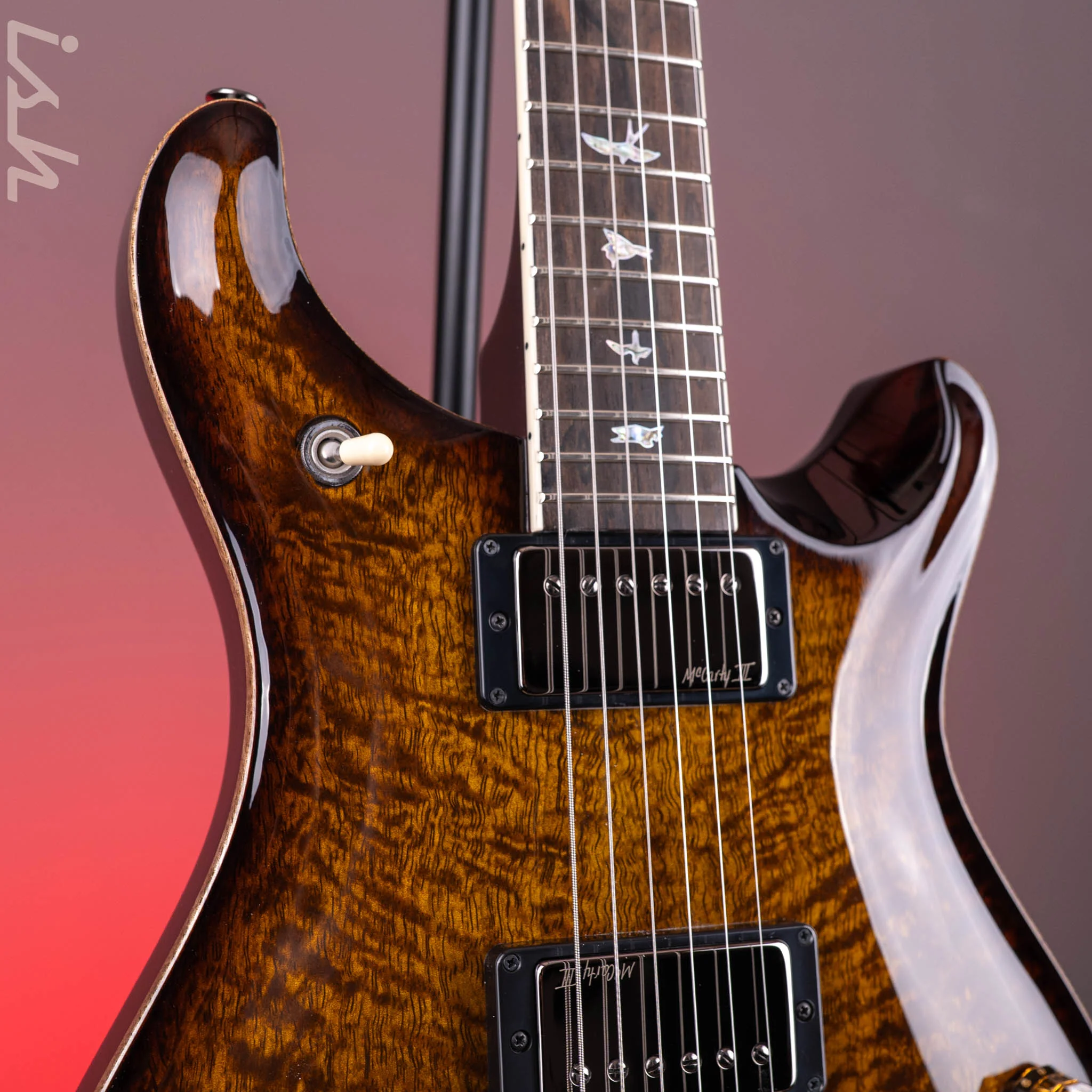 PRS McCarty 594 Mango Top Limited Edition Black Gold Burst (Natural Binding) - Image 4