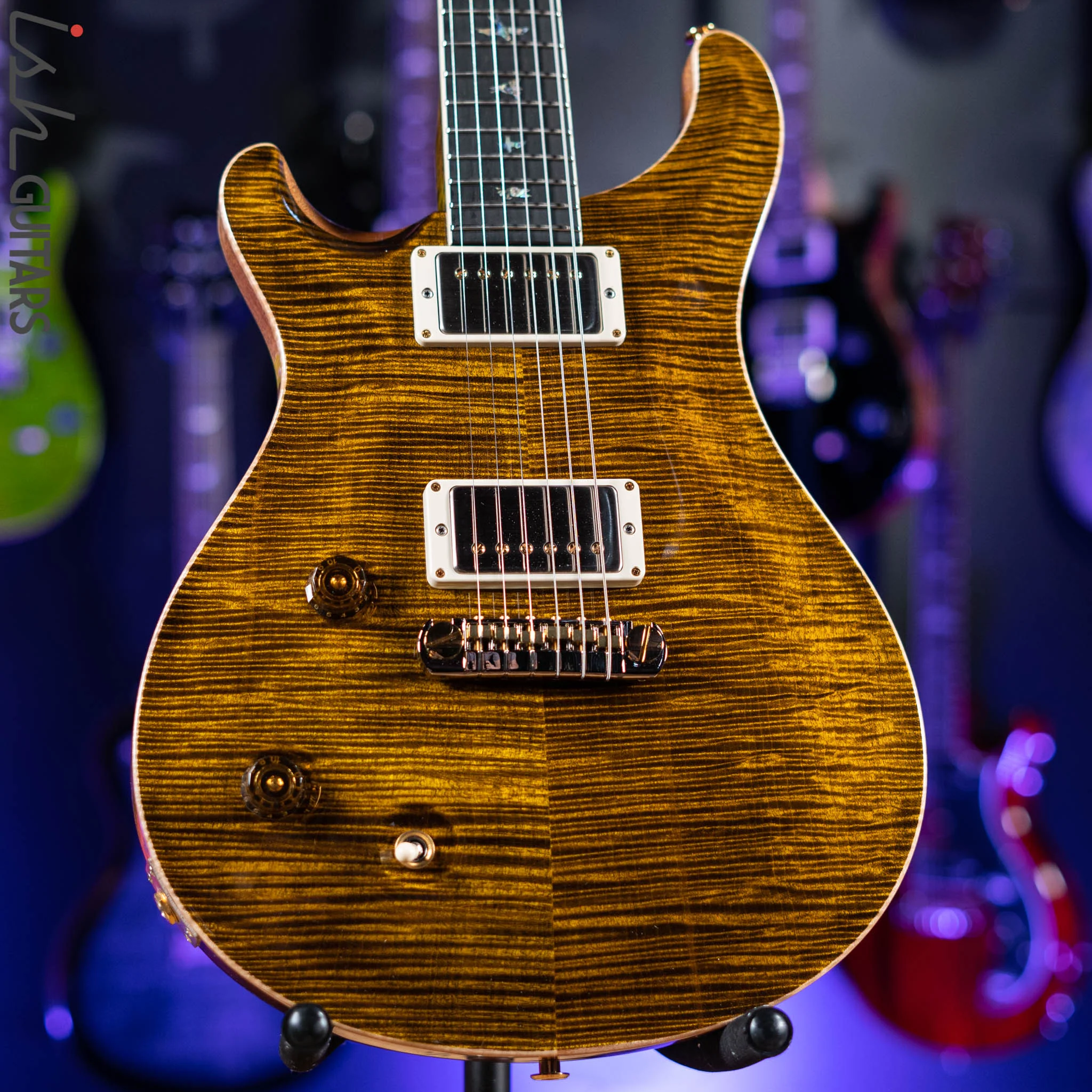 PRS McCarty Lefty Wood Library Yellow Tiger Artist Flame Maple