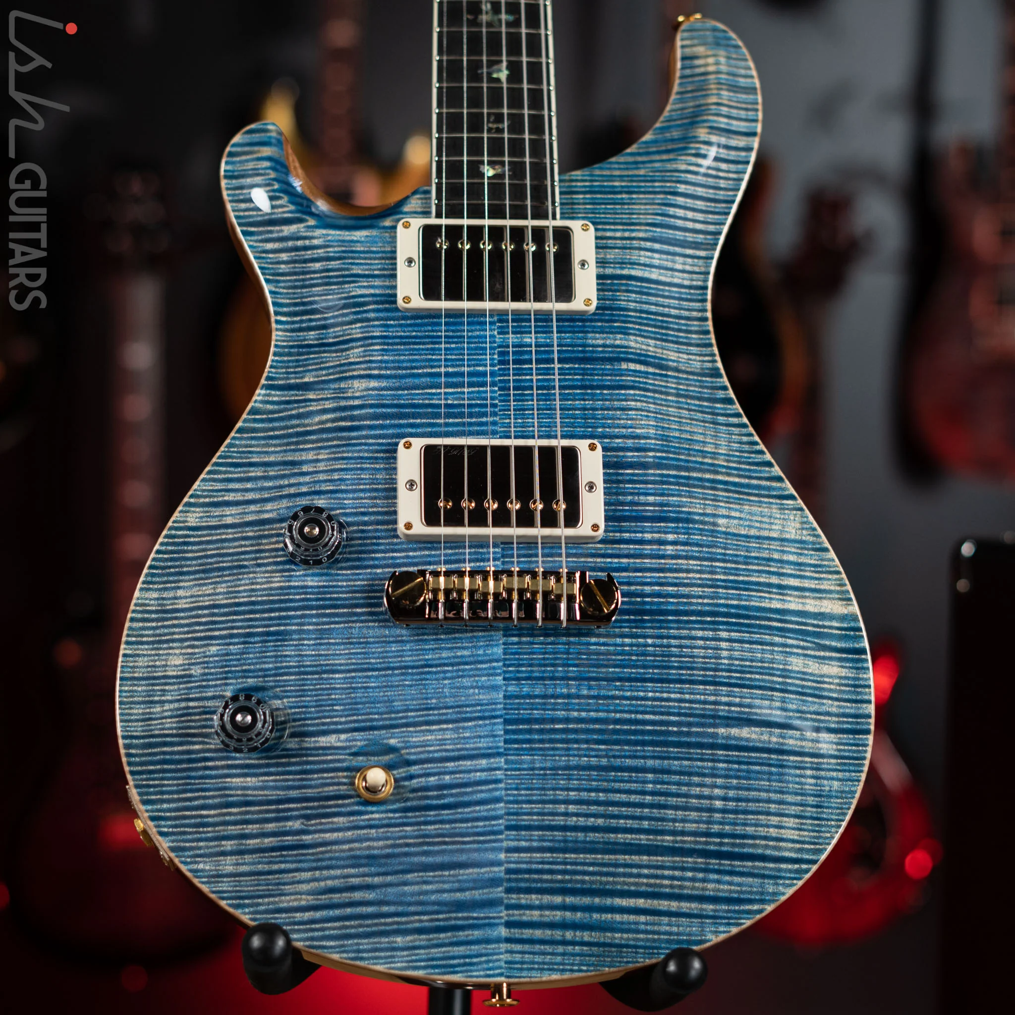 PRS McCarty Lefty Wood Library Faded Blue Jean Artist Flame Maple