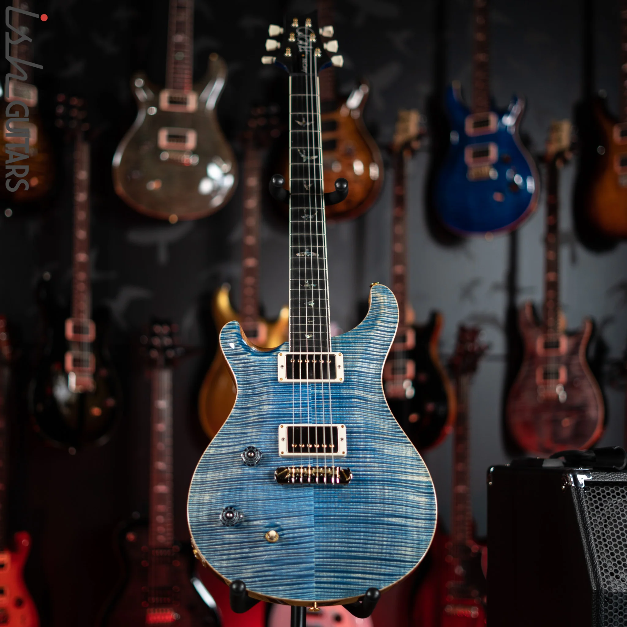 PRS McCarty Lefty Wood Library Faded Blue Jean Artist Flame Maple - Image 2