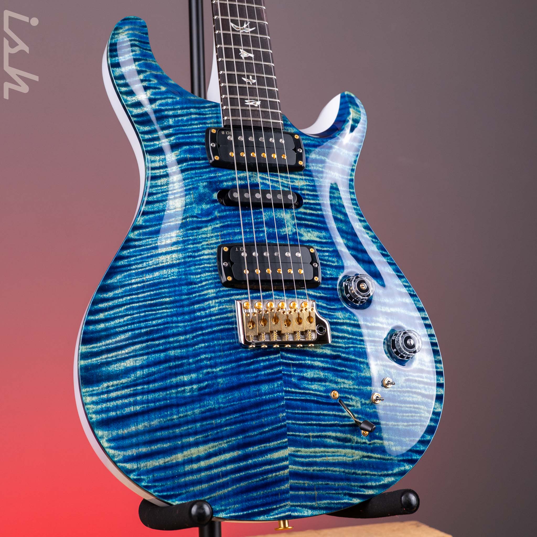 PRS Modern Eagle V 10-Top River Blue Pearl Back
