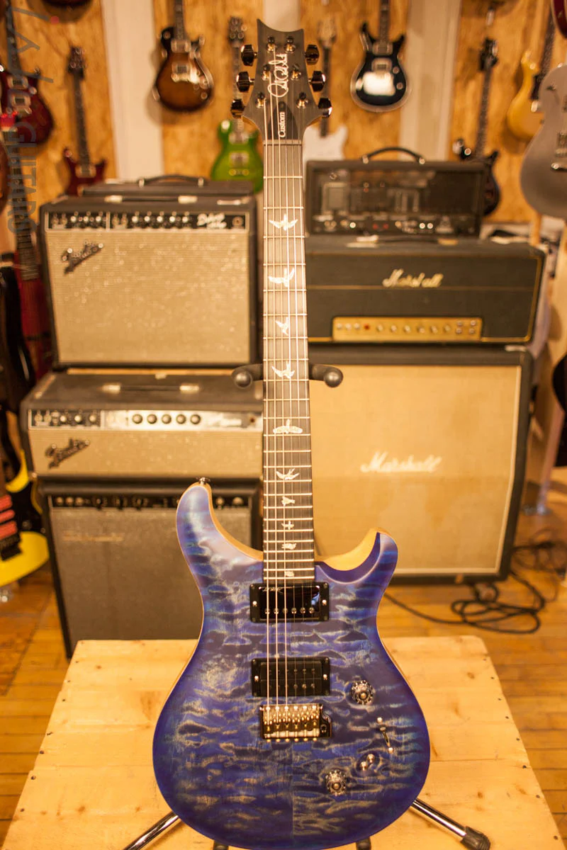 PRS Paul Reed Smith Custom 24-08 Wood Library 10 Top Faded Blue Burst Swamp Ash Back - Image 2