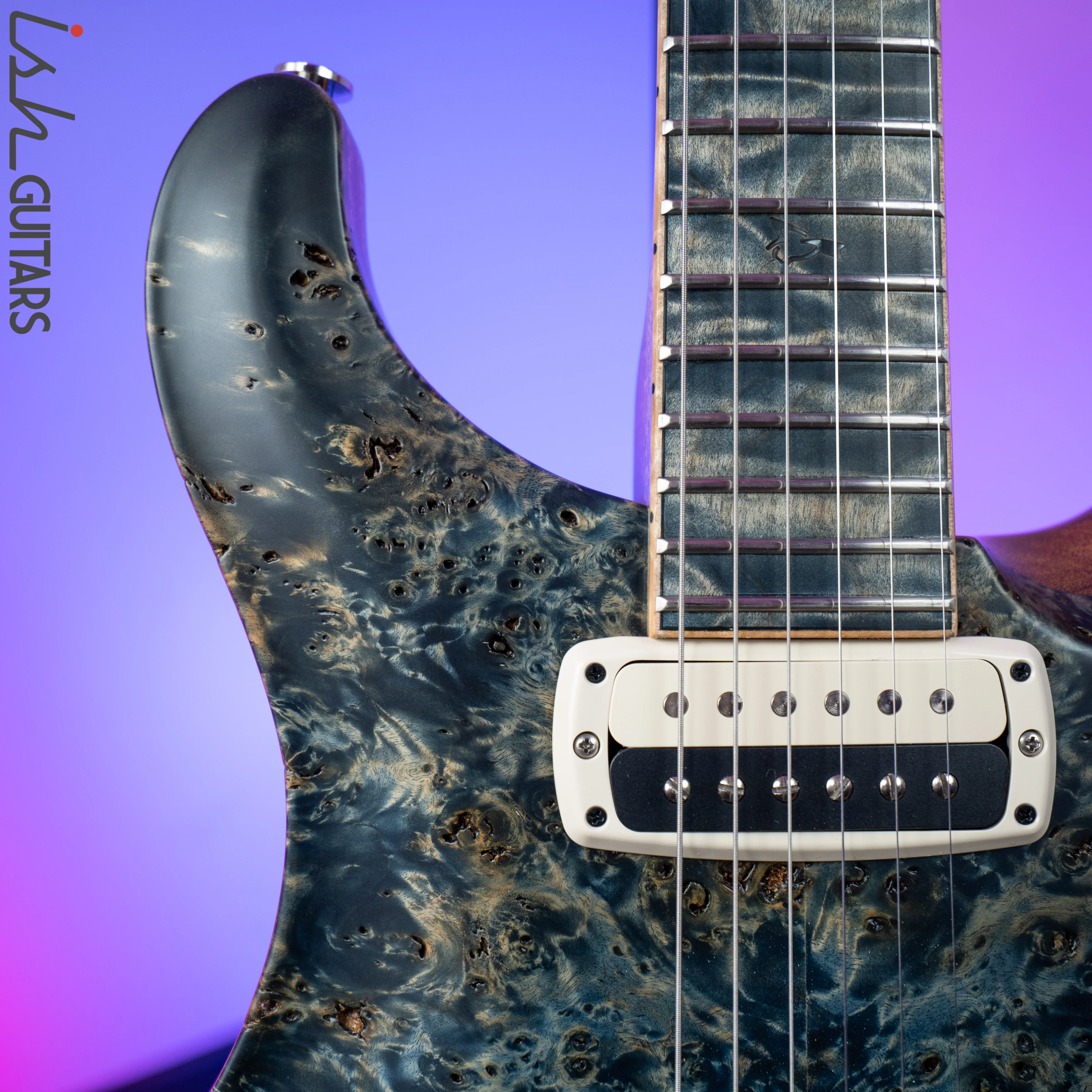 PRS Paul Reed Smith Private Stock 408 Semi Hollow Poplar Burl Triple Faded Indigo - Image 2