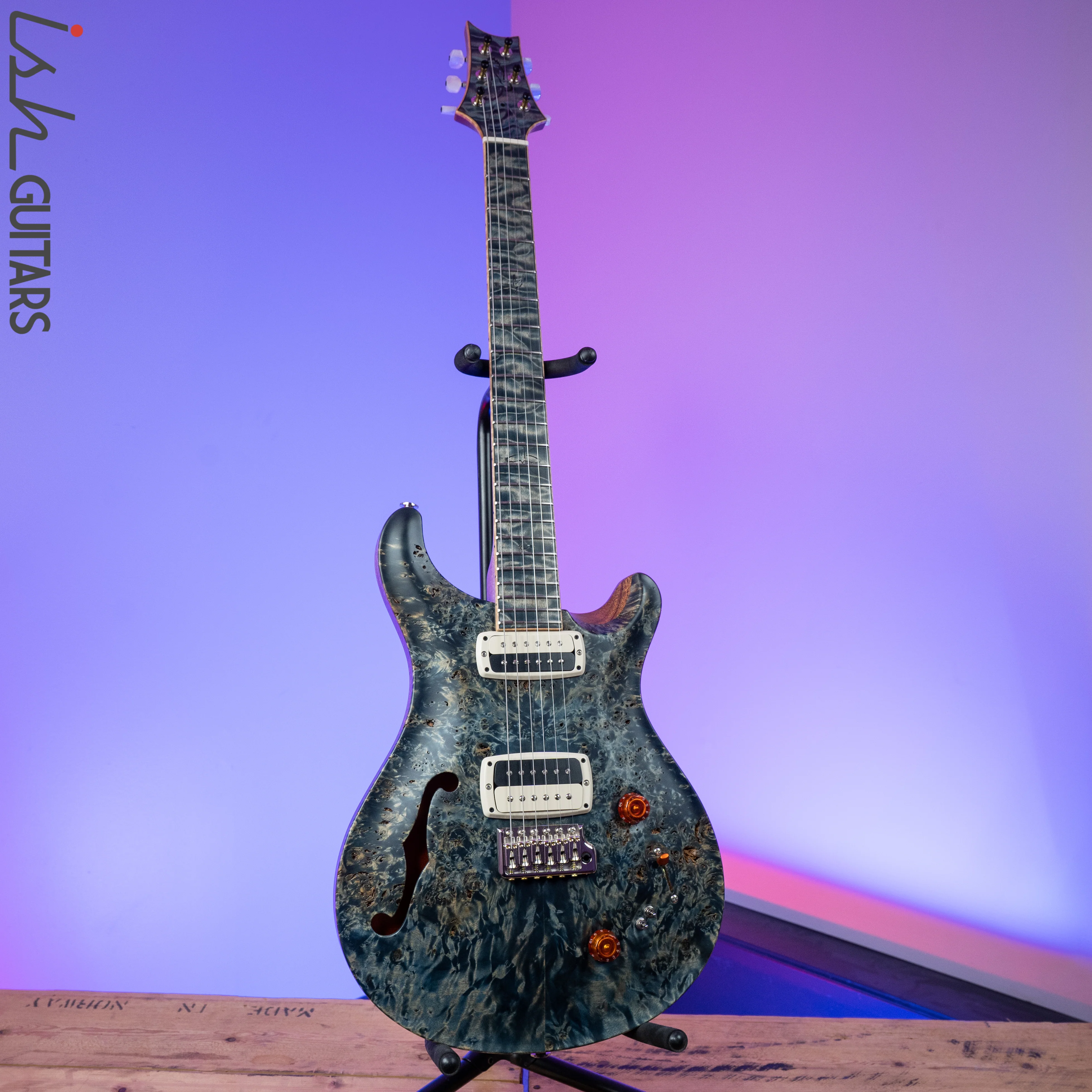 PRS Paul Reed Smith Private Stock 408 Semi Hollow Poplar Burl Triple Faded Indigo - Image 6