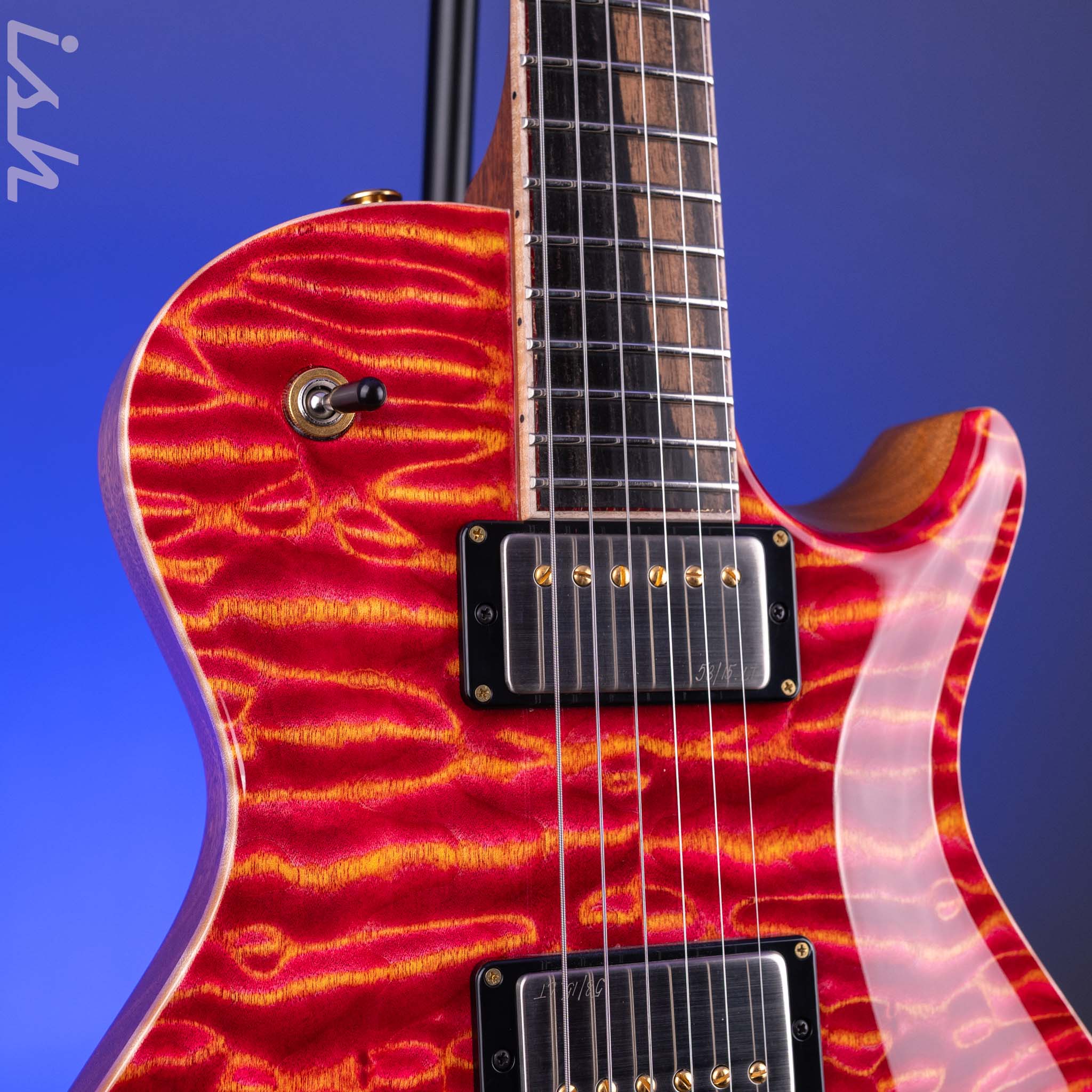 PRS Private Stock McCarty Singlecut 594 Raspberry Lemon Stripe - Image 4