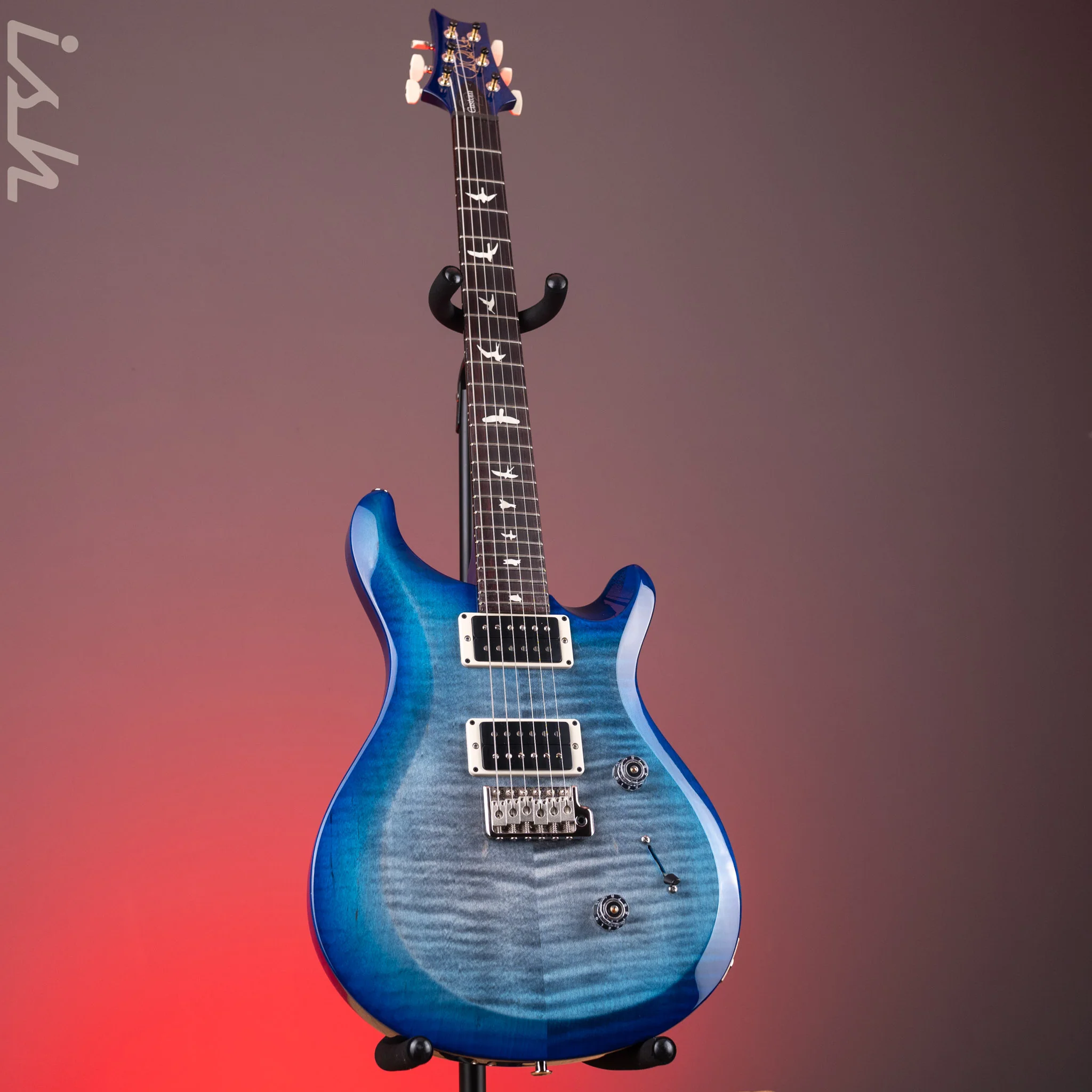 PRS S2 Custom 24 Electric Guitar Faded Gray Black Blue Burst - Image 2
