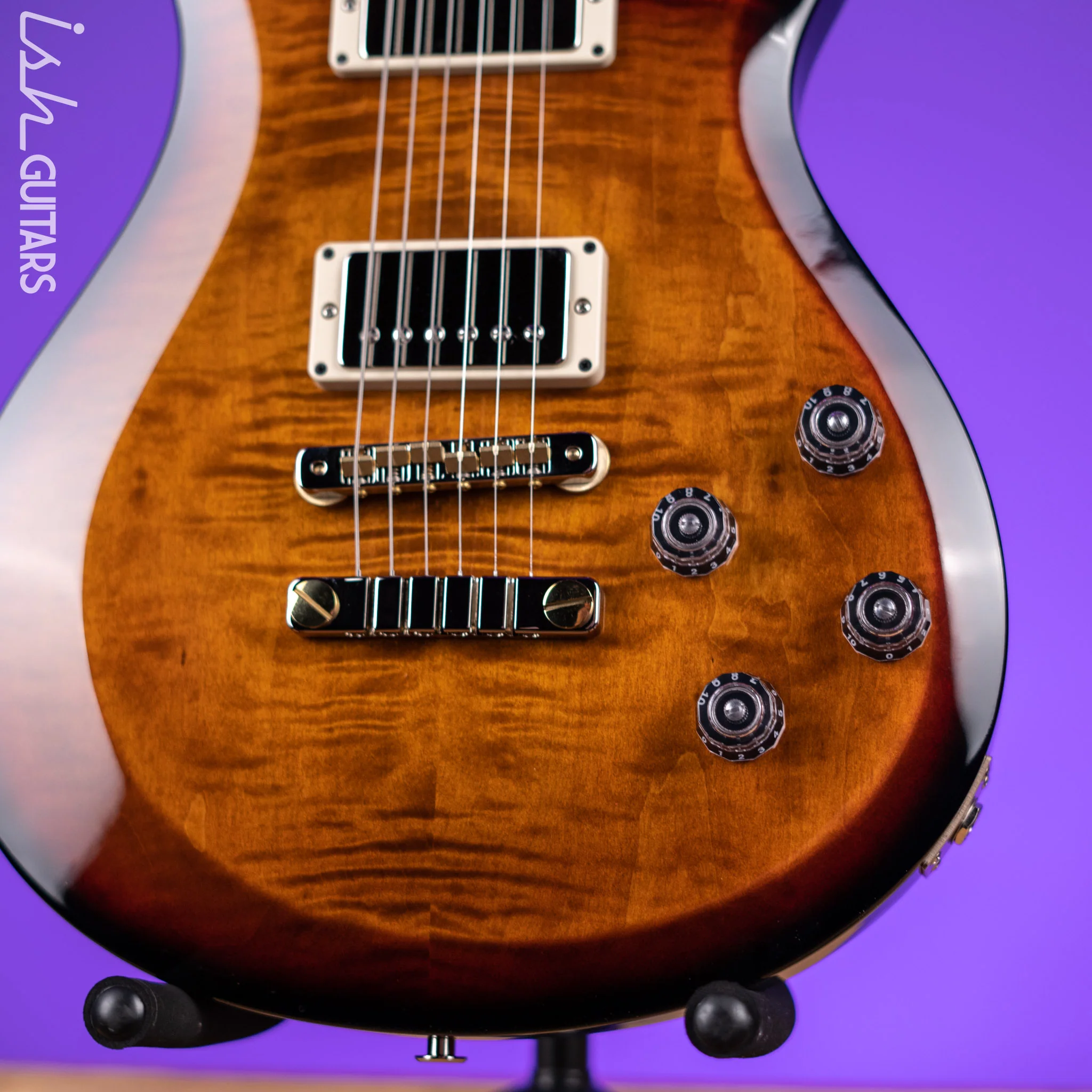 PRS S2 McCarty 594 Electric Guitar Amber w/ Black Wrap Burst - Image 4