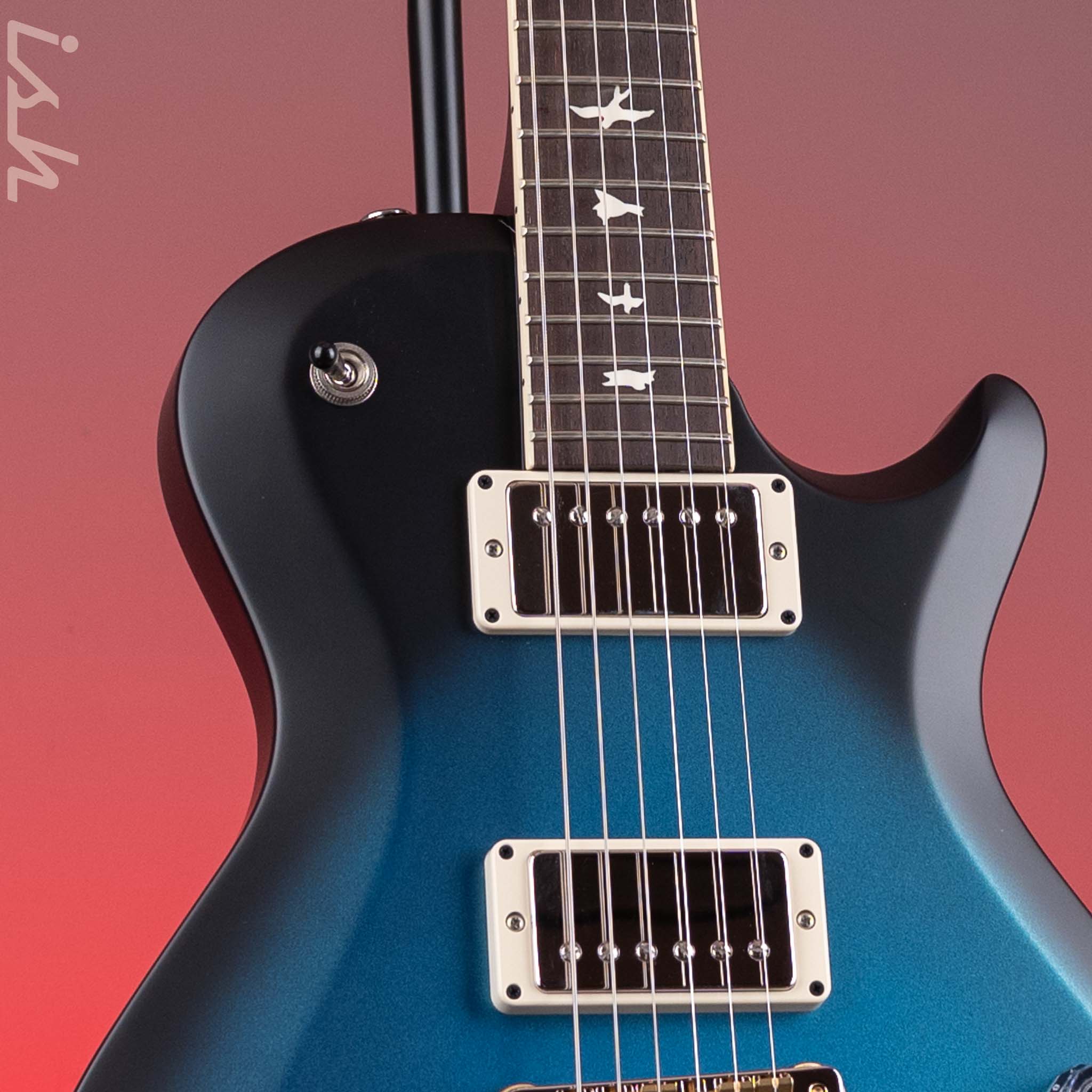 PRS S2 Singlecut McCarty 594 Metallic Blue w/ Black Wrap Burst Satin Demo - Image 3