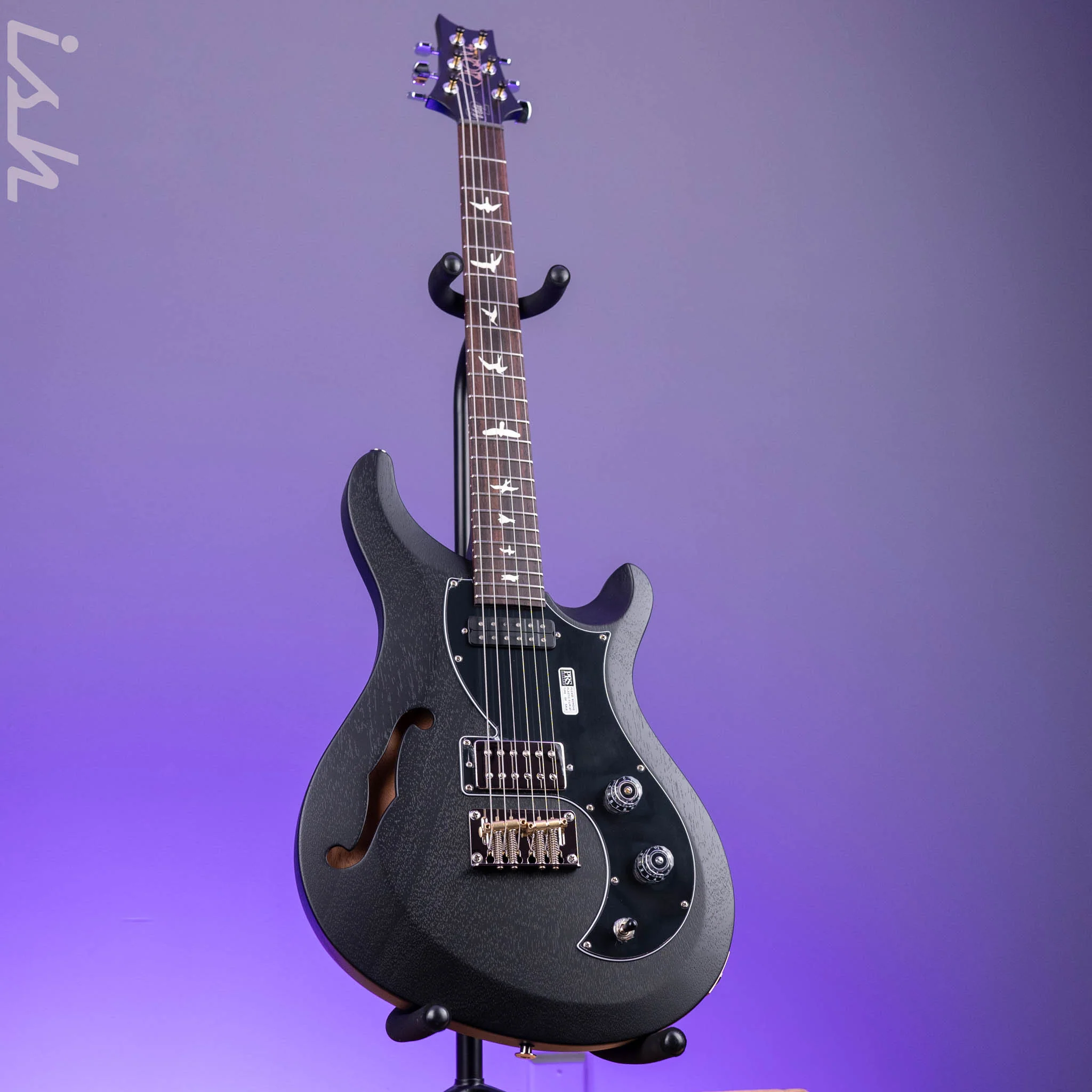 PRS S2 Vela Semi-Hollow Electric Guitar Charcoal Satin Nitro - Image 2