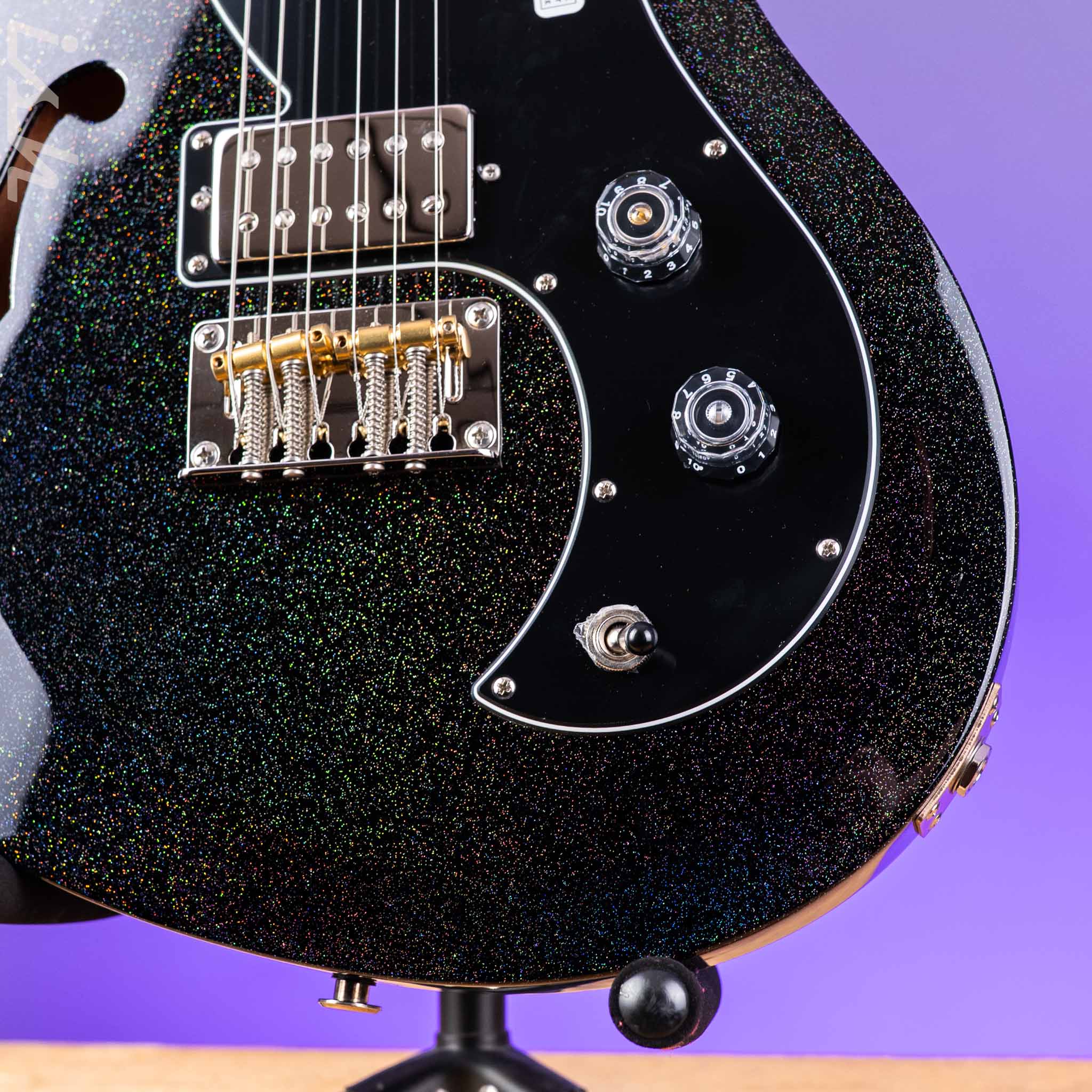 PRS S2 Vela Semi-Hollow Reclaimed Black Rainbow Hollowflake Limited Edition - Image 6