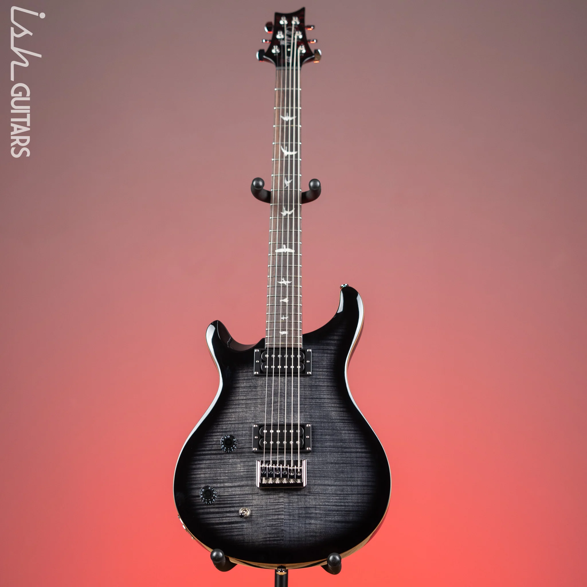 PRS SE 277 Baritone Left Handed Electric Guitar Charcoal Burst - Image 2