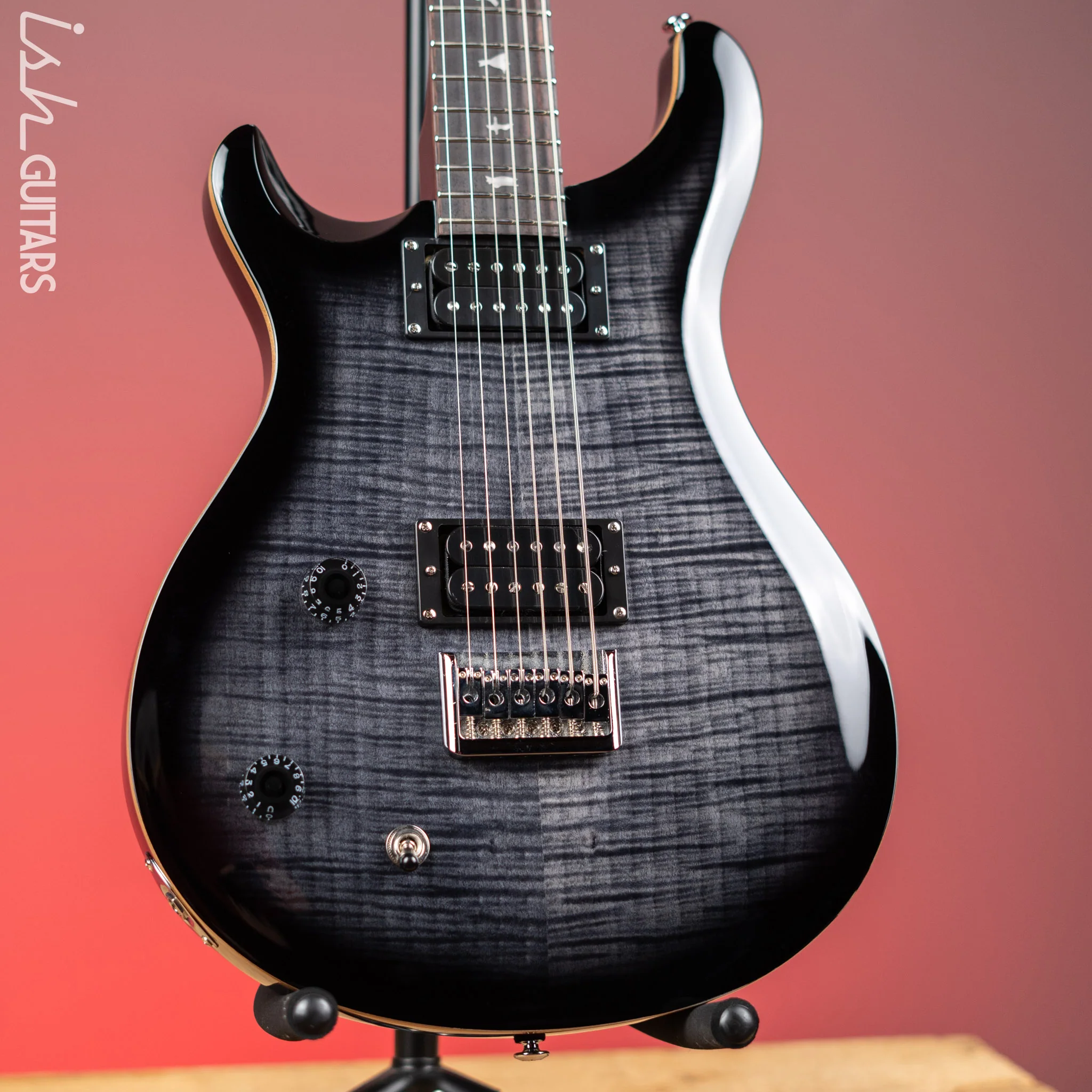 PRS SE 277 Baritone Left Handed Electric Guitar Charcoal Burst