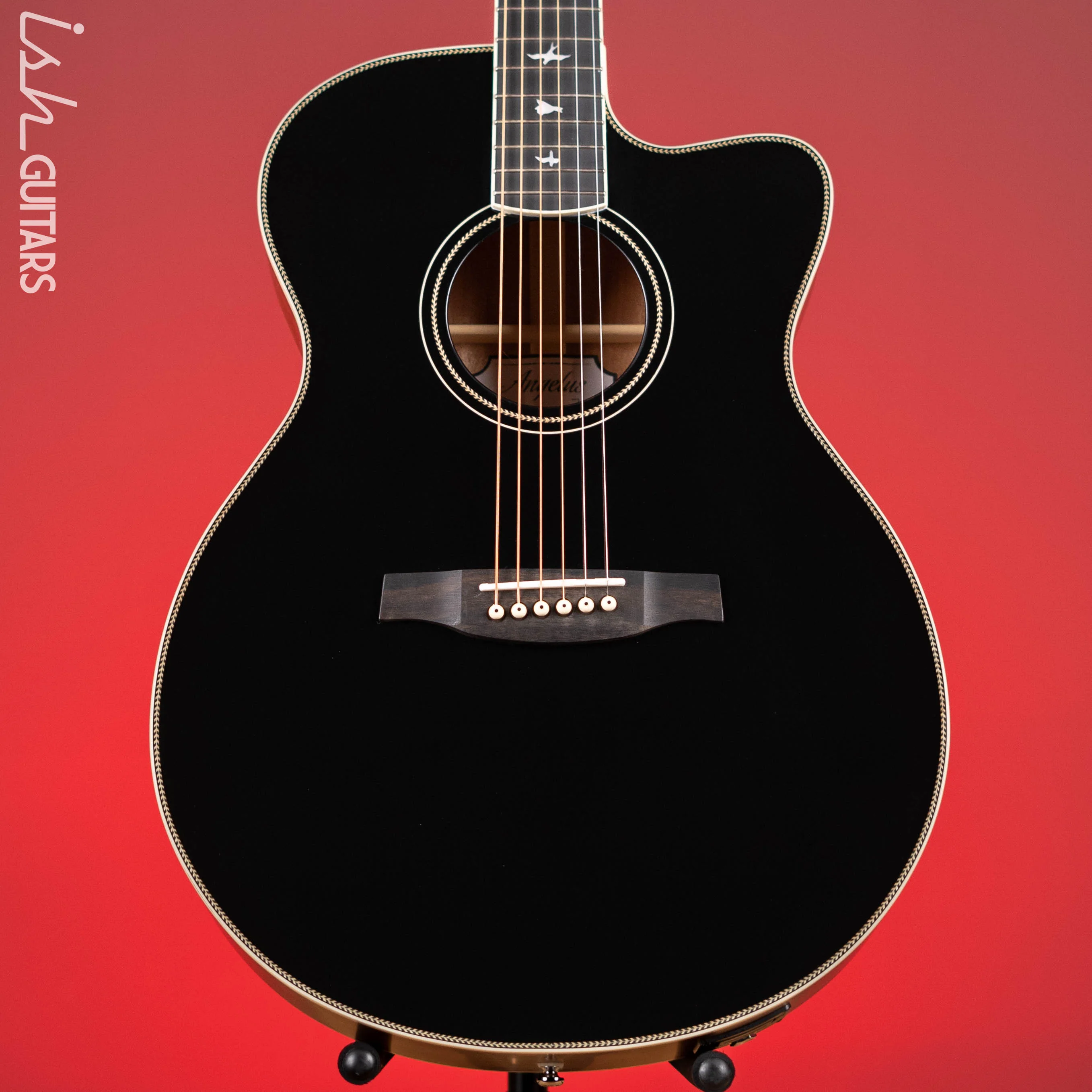 PRS SE A20E Angelus Gloss Black Top Acoustic Guitar