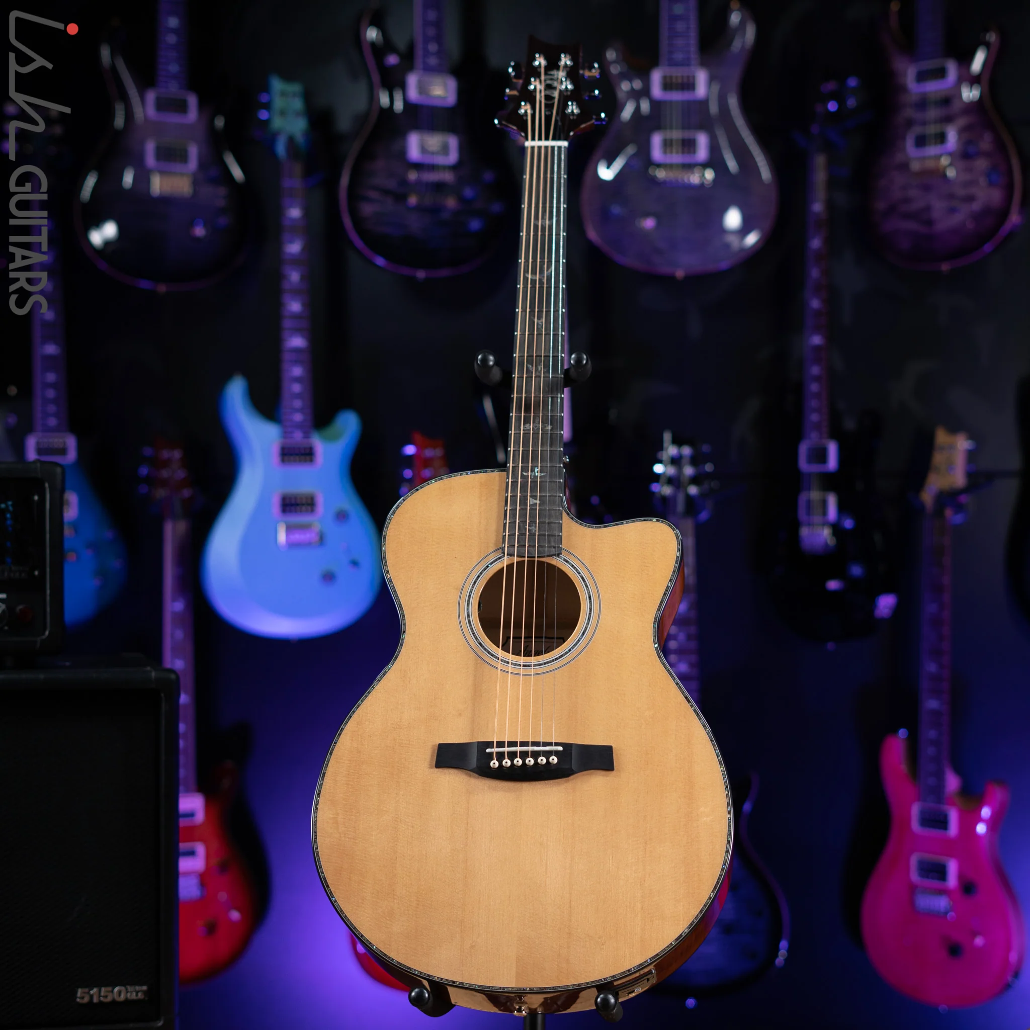 PRS SE A50E Angelus Acoustic-Electric Guitar Black Gold - Image 3