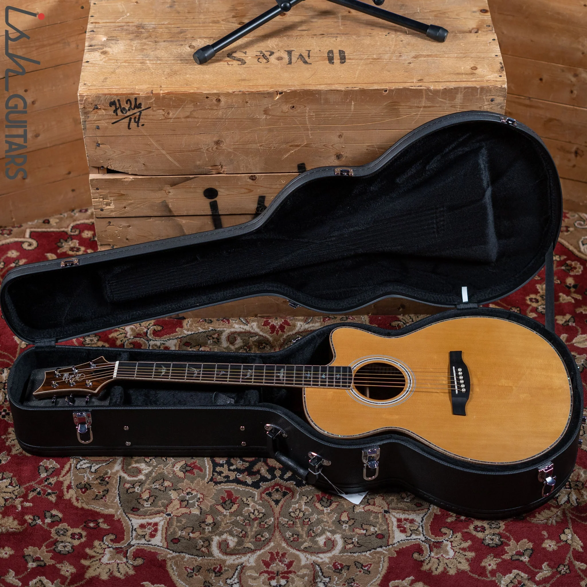 PRS SE A50E Angelus Acoustic-Electric Guitar Black Gold - Image 12