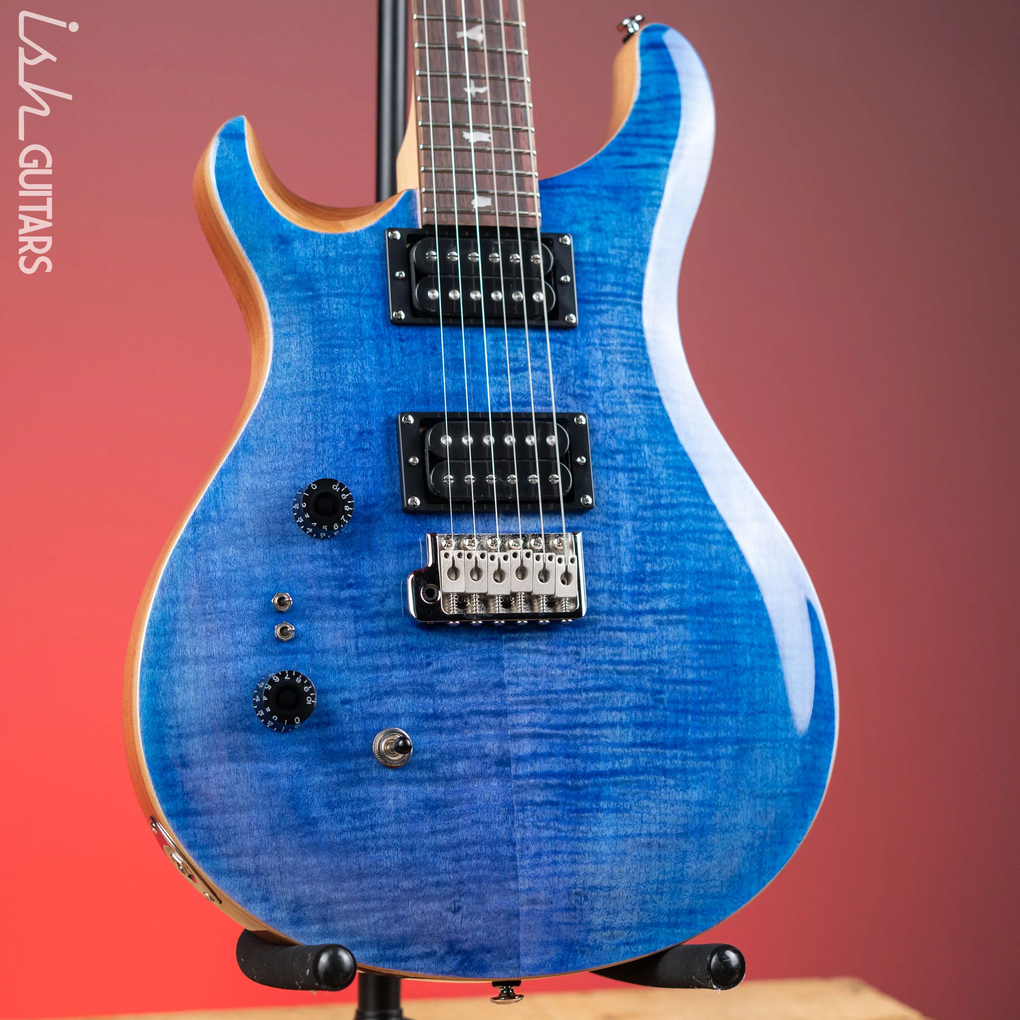 PRS SE Custom 24-08 Left-Handed Electric Guitar Faded Blue - Image 2