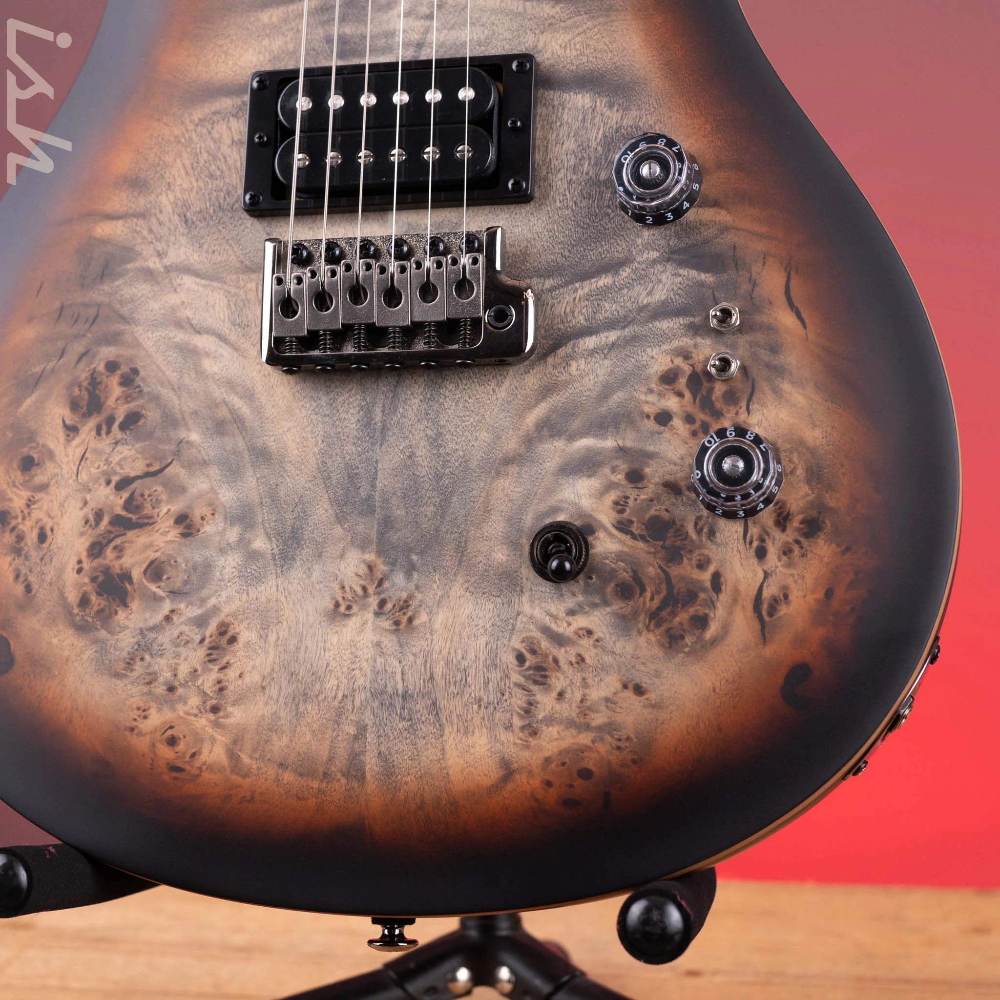 PRS SE Custom 24-08 Poplar Burl Limited Edition Charcoal Cherry Midnight Burst - Image 5