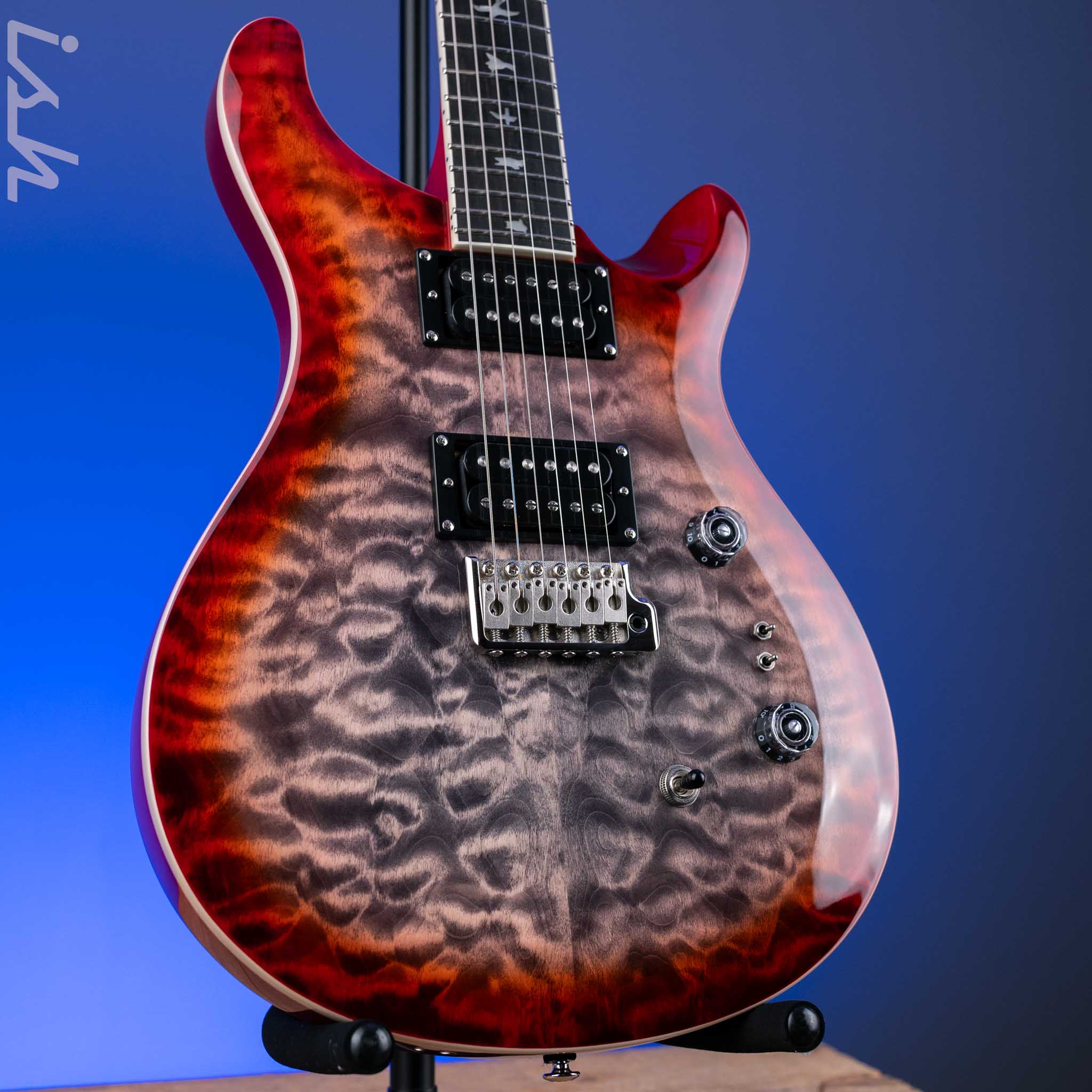 PRS SE Custom 24-08 Quilt Electric Guitar Charcoal Cherry Burst *2025 Release!*