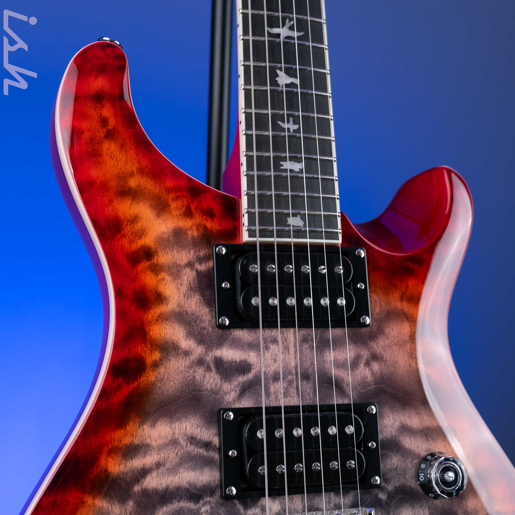 PRS SE Custom 24-08 Quilt Electric Guitar Charcoal Cherry Burst *2025 Release!* - Image 3