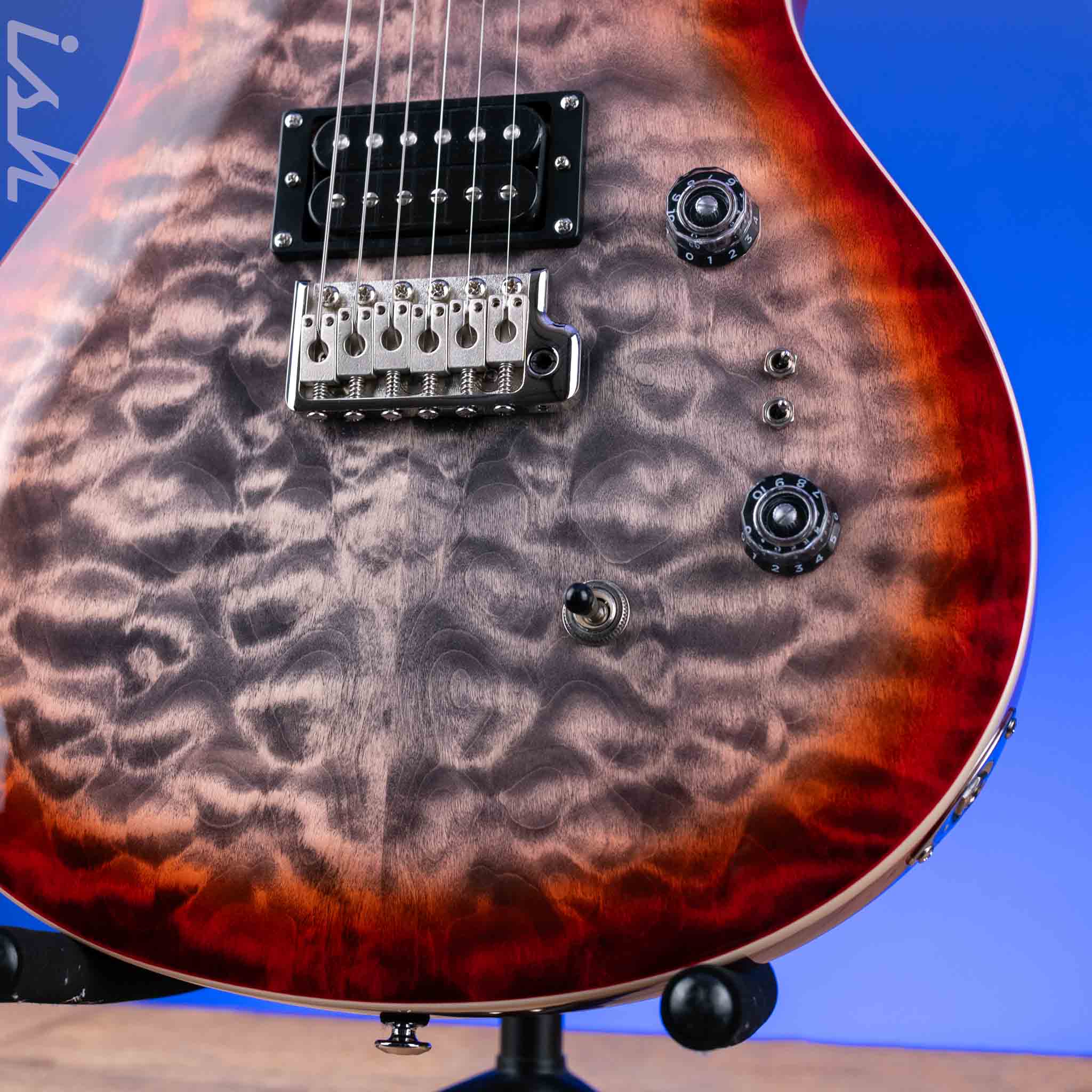 PRS SE Custom 24-08 Quilt Electric Guitar Charcoal Cherry Burst *2025 Release!* - Image 4