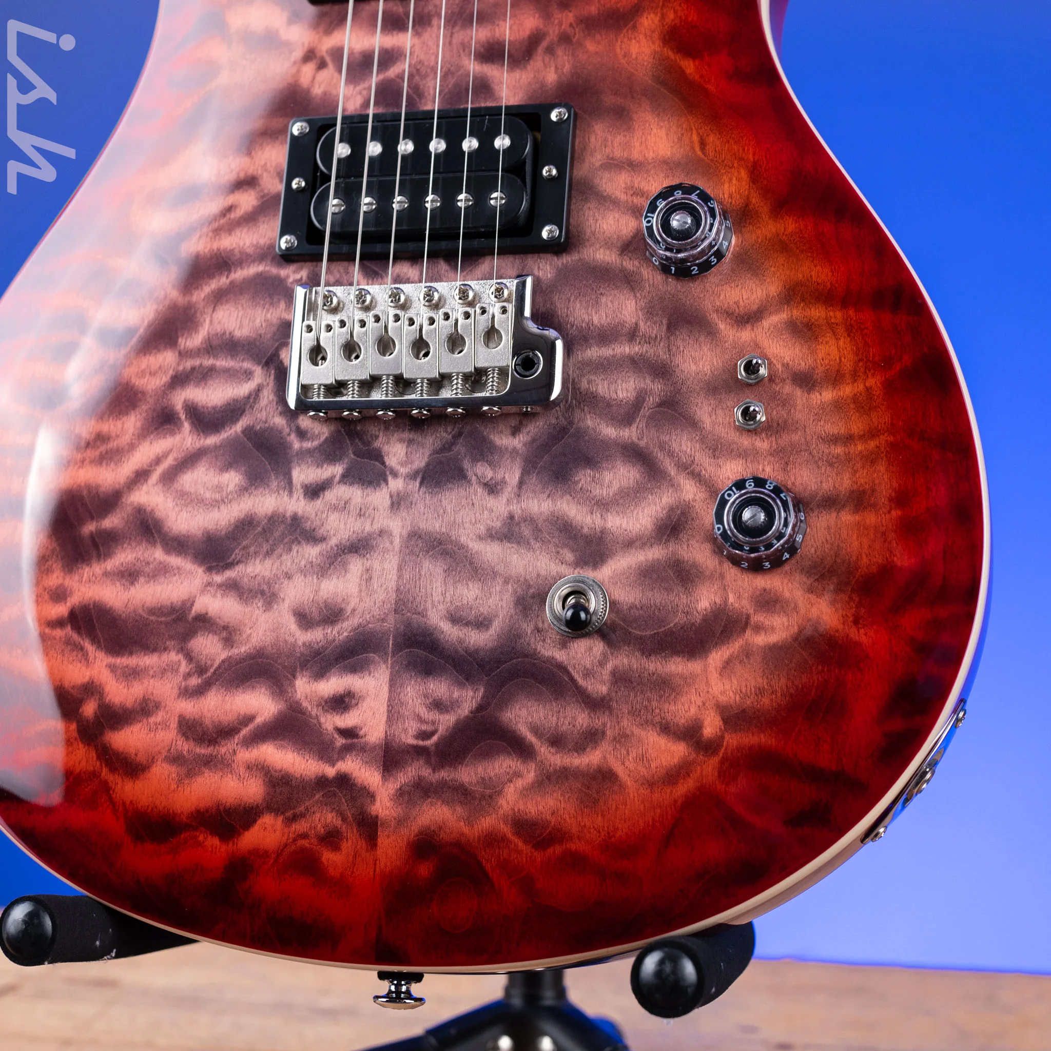 PRS SE Custom 24-08 Quilt Electric Guitar Charcoal Cherry Burst *2025 Release!* - Image 4