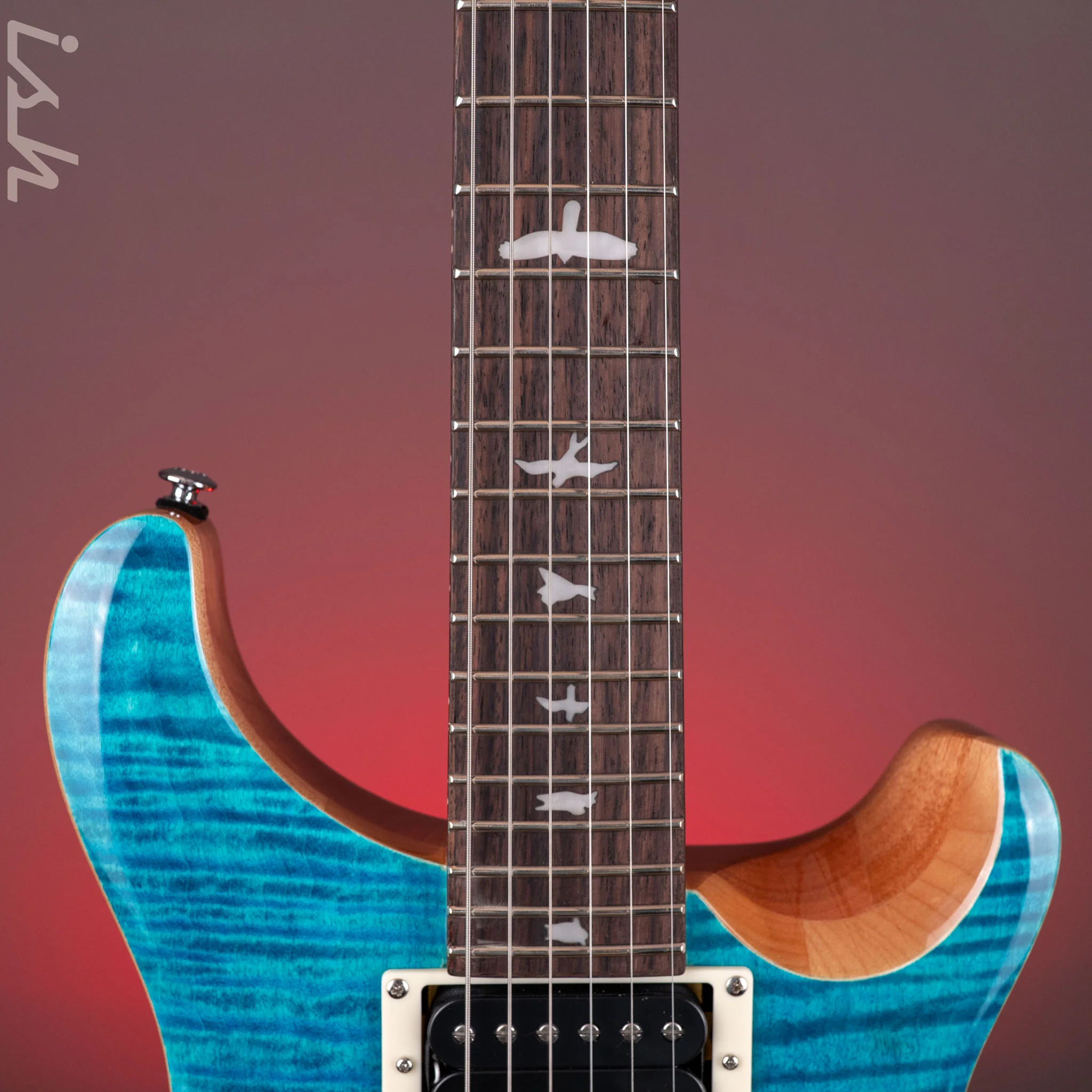 PRS SE Custom 24 Blue Matteo Natural Back - Image 6