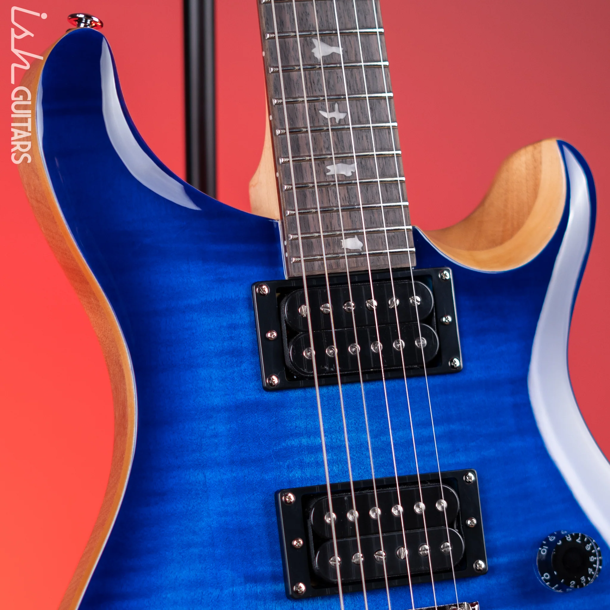 PRS SE Custom 24 Electric Guitar Faded Blue Burst - Image 3