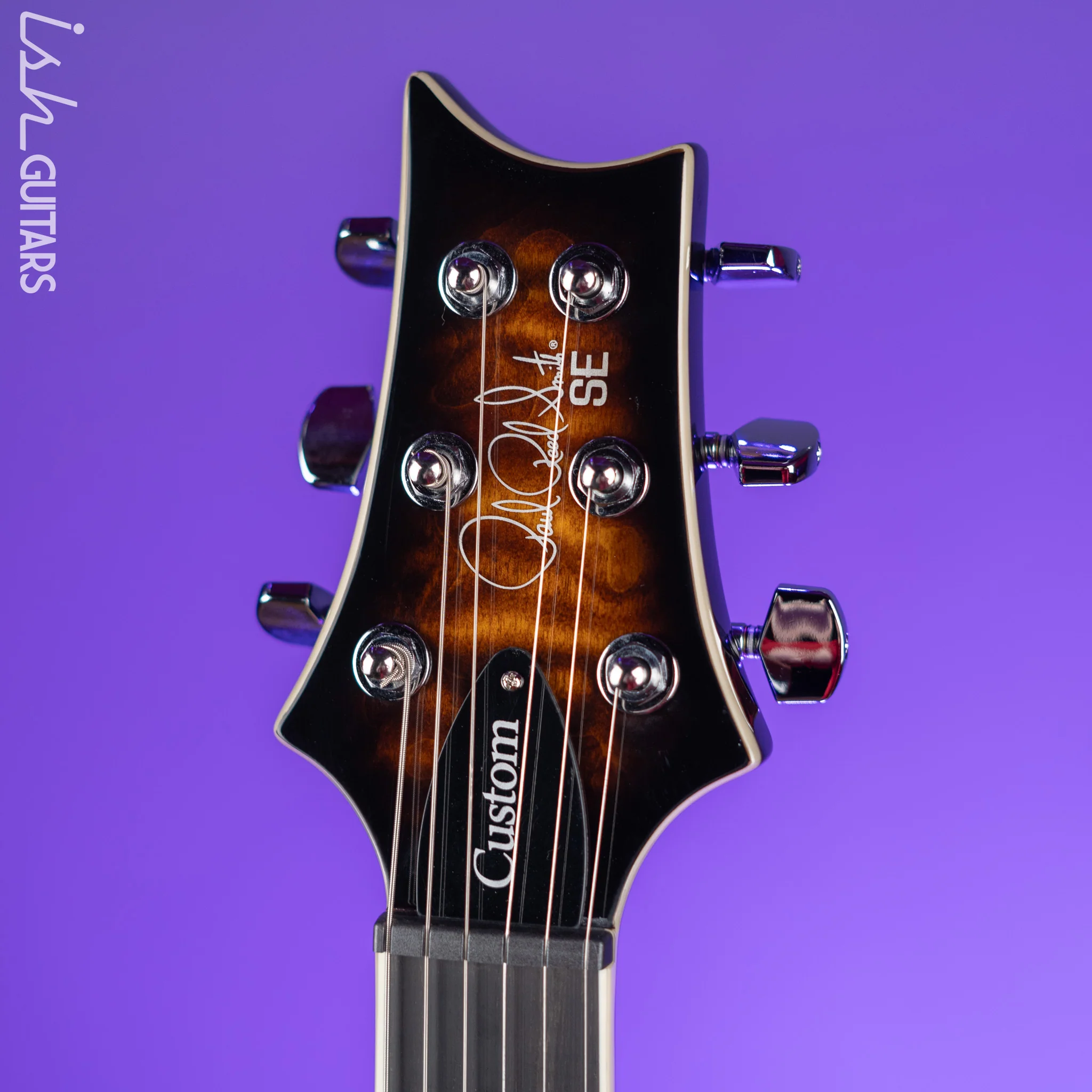 PRS SE Custom 24 Quilt Black Gold Sunburst Electric Guitar - Image 5
