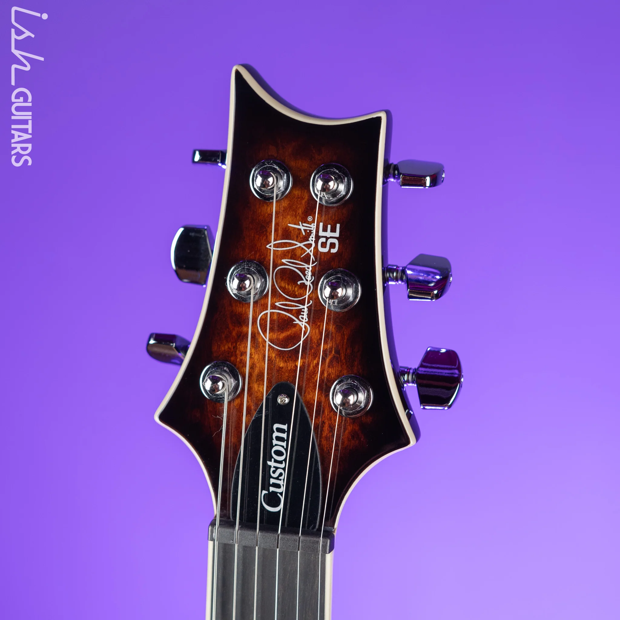 PRS SE Custom 24 Quilt Black Gold Sunburst Electric Guitar - Image 5