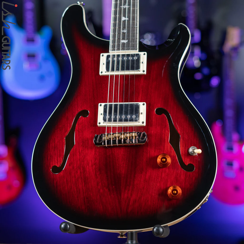 2021 PRS SE Hollowbody Standard Electric Guitar Fire Red Burst
