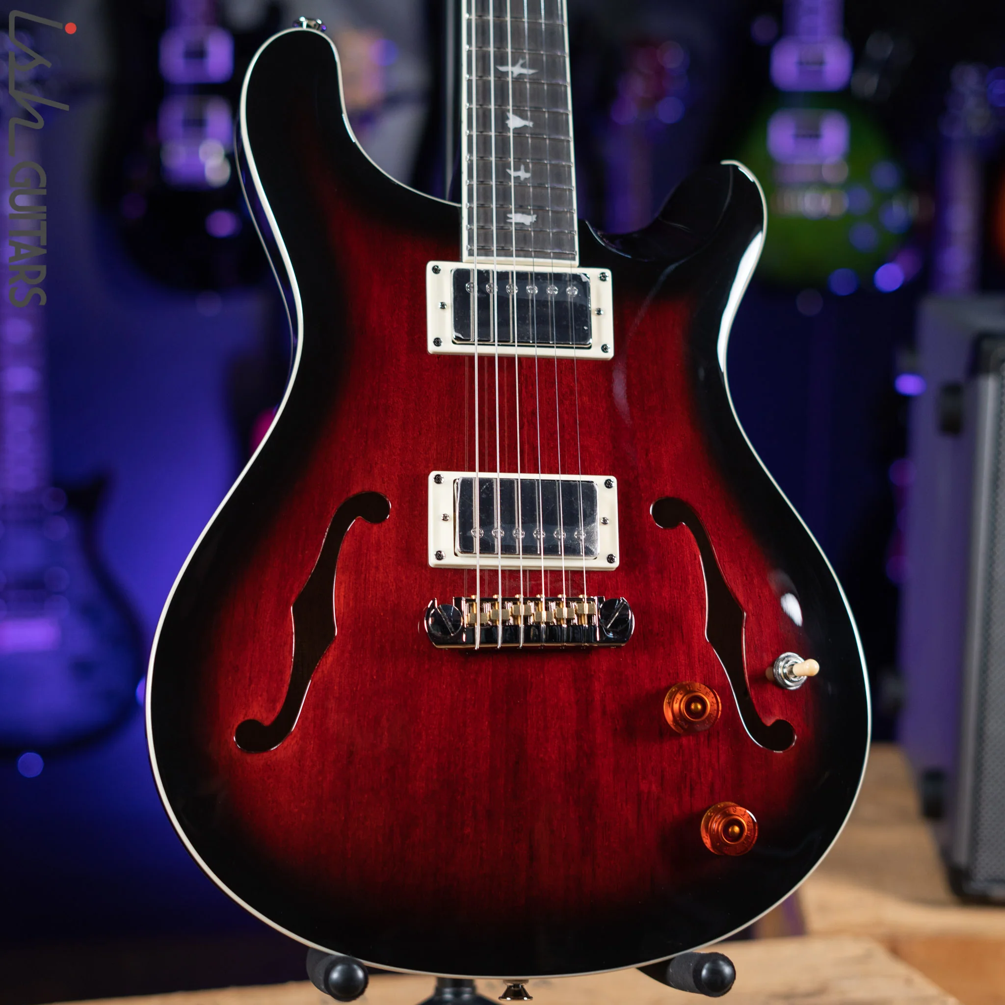 PRS SE Hollowbody Standard Electric Guitar Fire Red Burst Demo