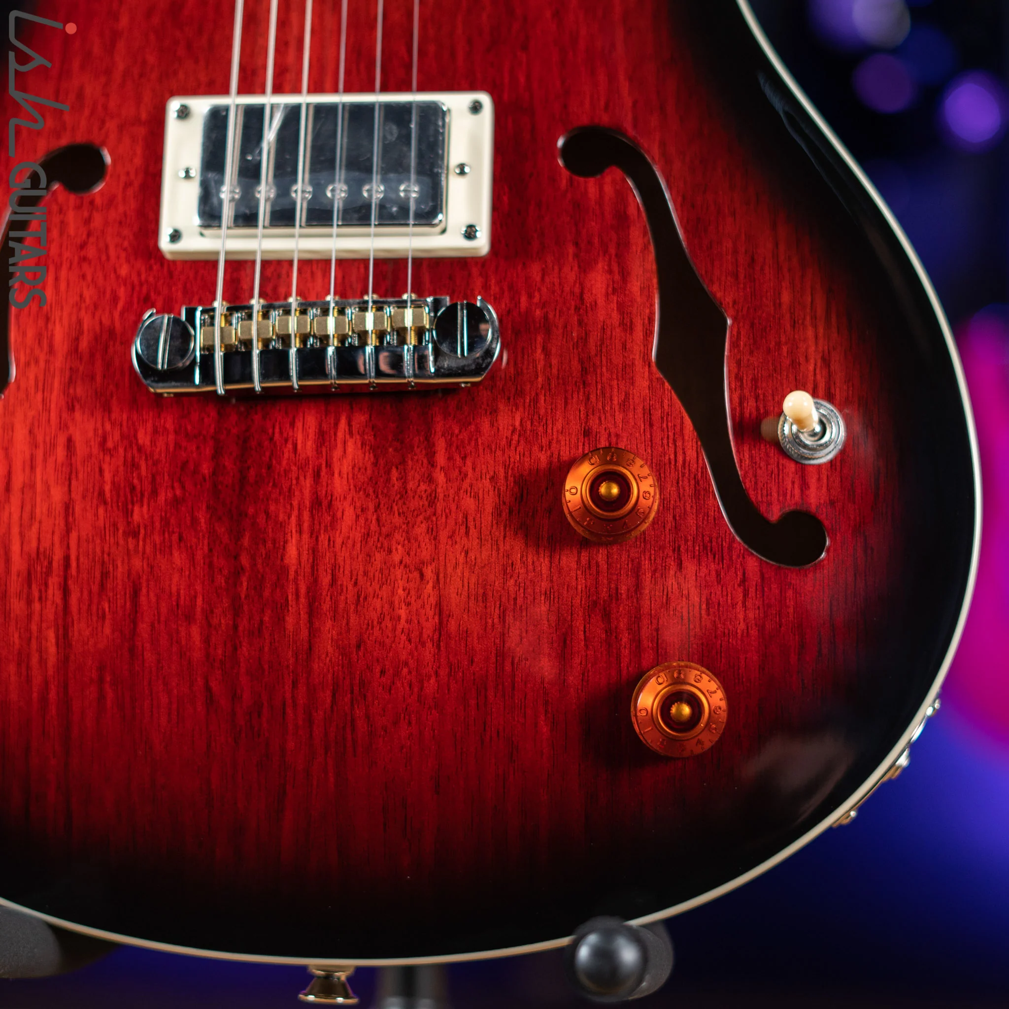2021 PRS SE Hollowbody Standard Electric Guitar Fire Red Burst - Image 4