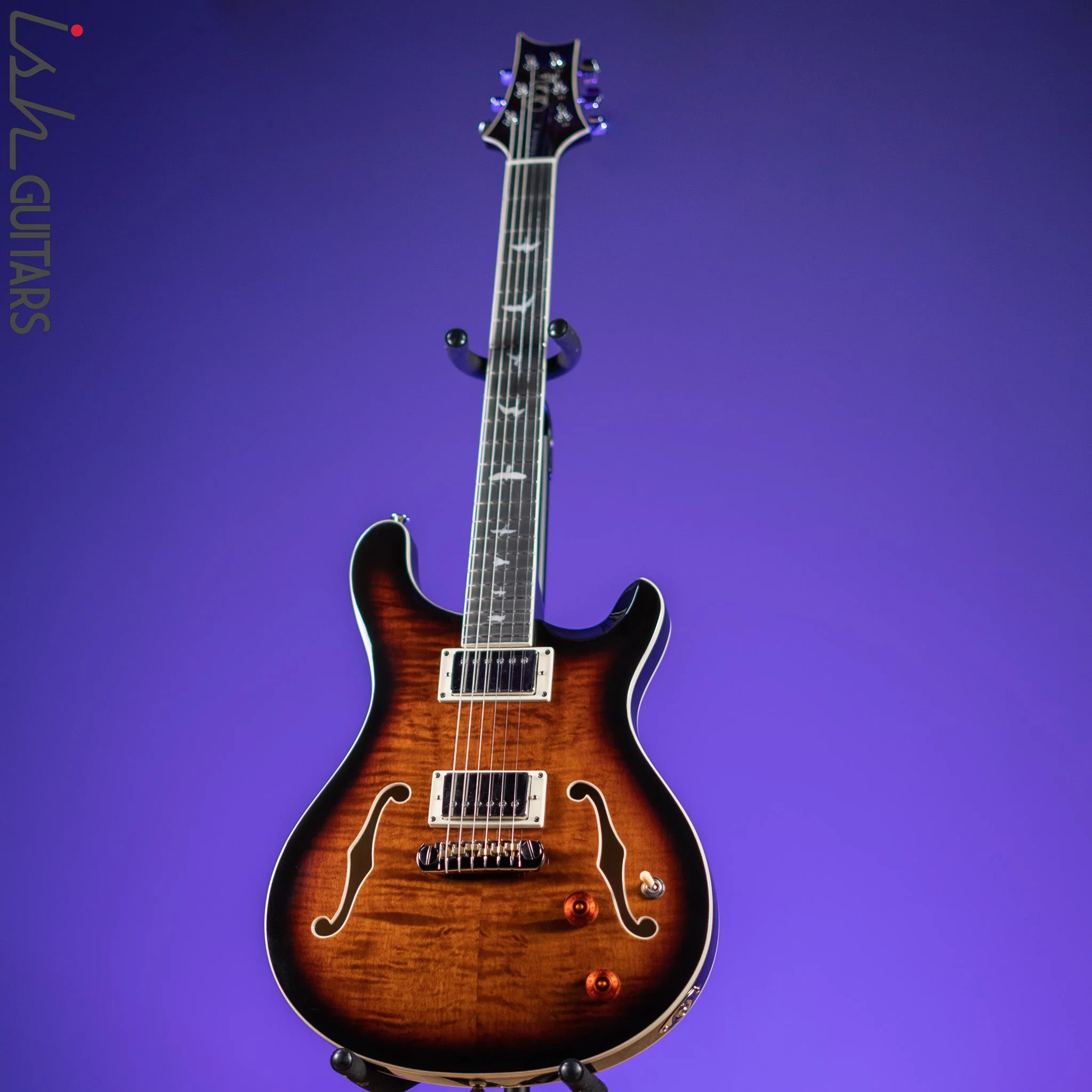 PRS SE Hollowbody II Electric Guitar Black Gold Sunburst - Image 2